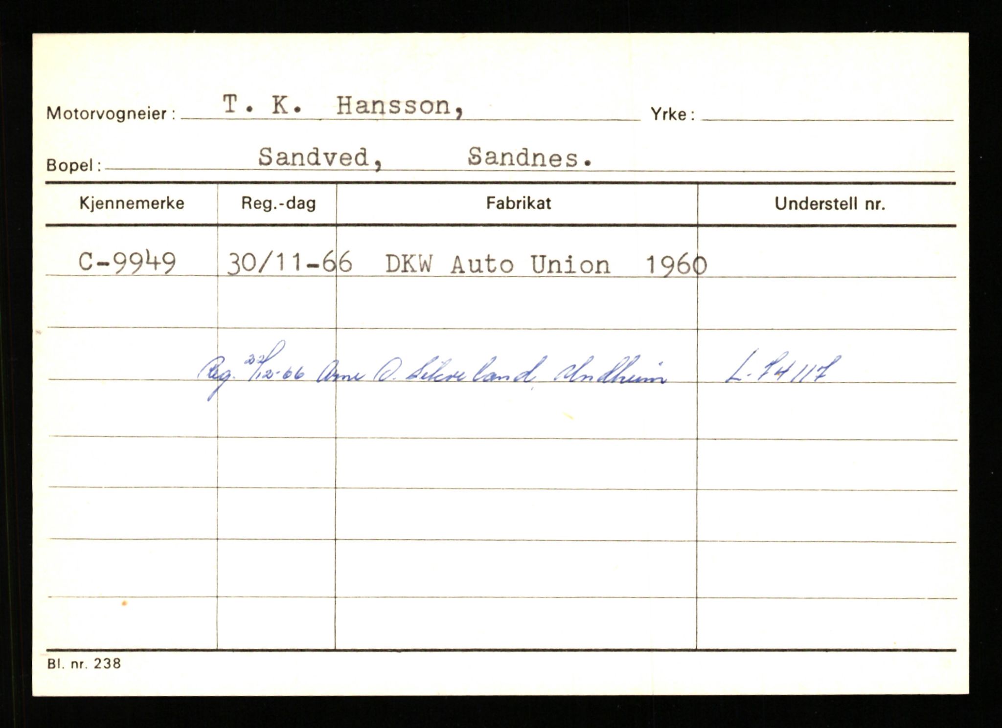 Stavanger trafikkstasjon, AV/SAST-A-101942/0/G/L0002: Registreringsnummer: 5791 - 10405, 1930-1971, p. 2717
