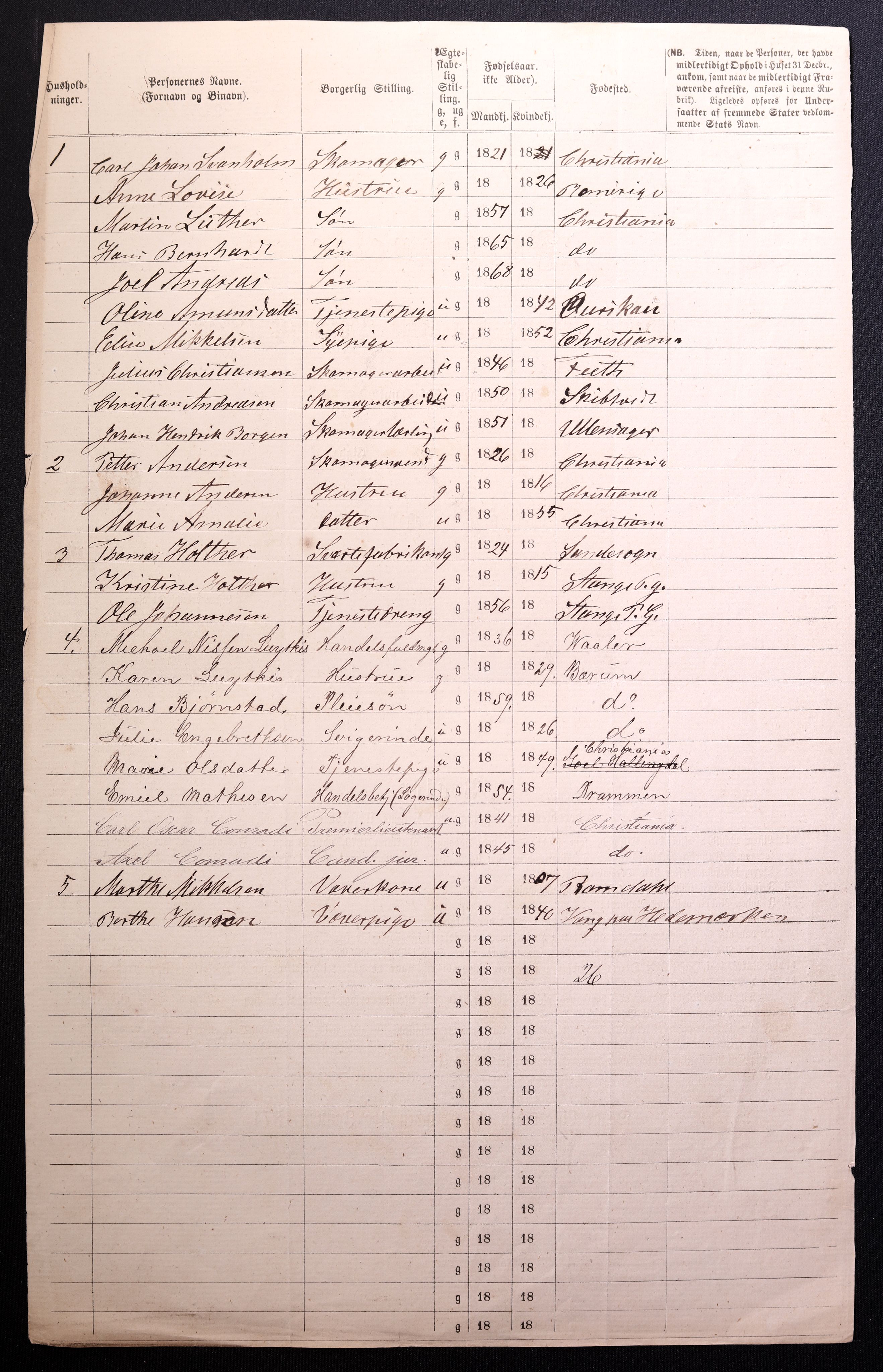 RA, 1870 census for 0301 Kristiania, 1870, p. 2479