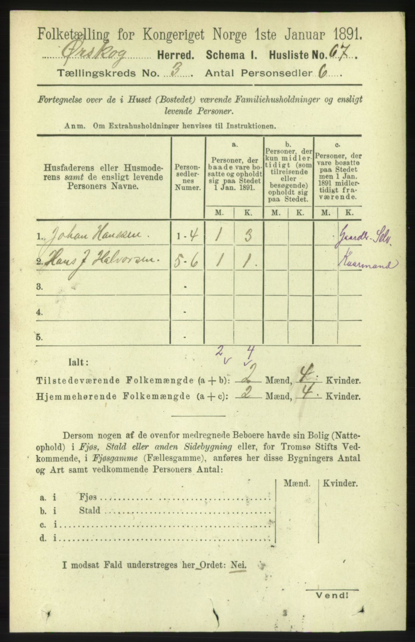 RA, 1891 census for 1527 Ørskog, 1891, p. 1301