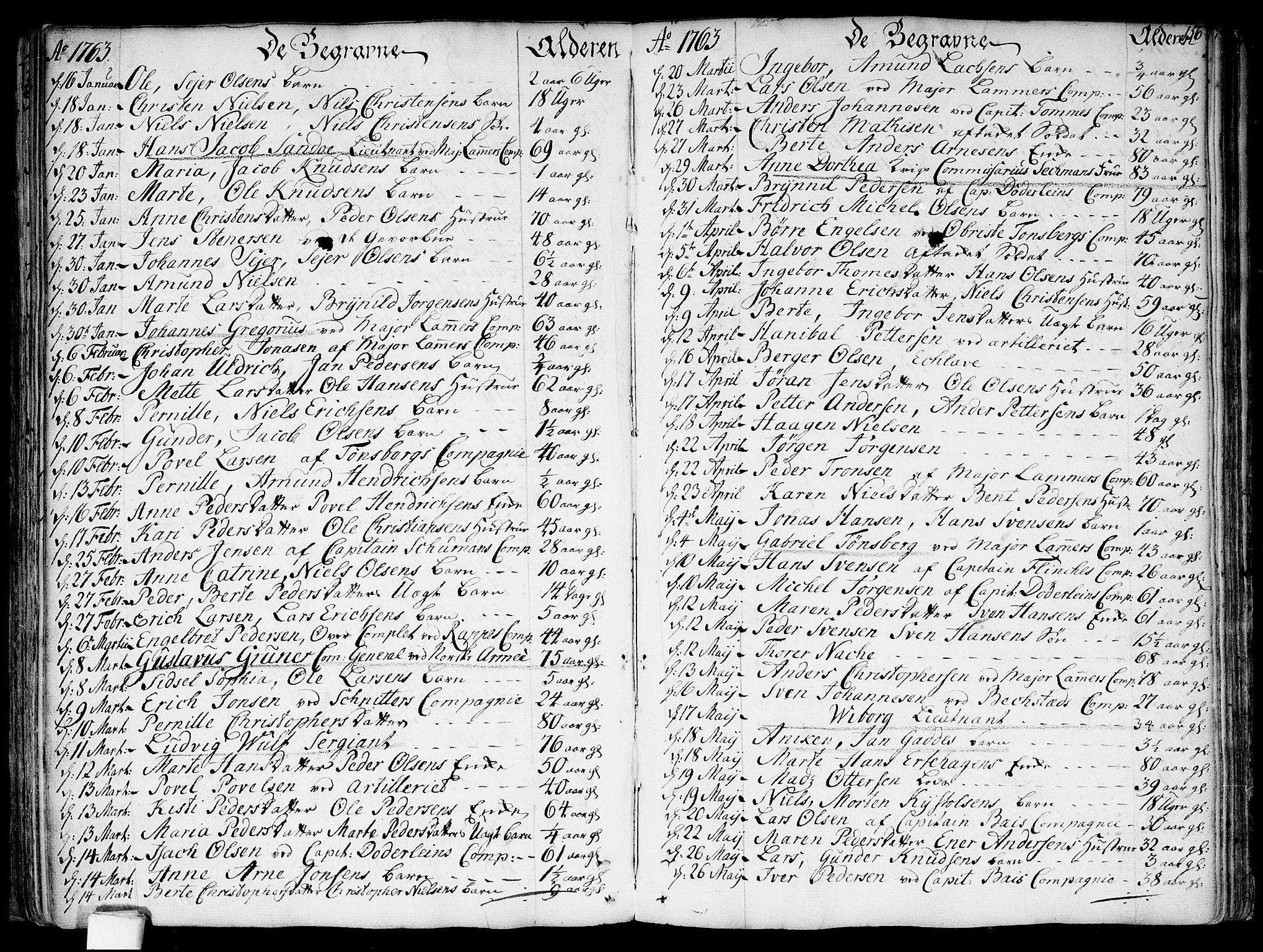 Garnisonsmenigheten Kirkebøker, SAO/A-10846/F/Fa/L0002: Parish register (official) no. 2, 1757-1776, p. 156