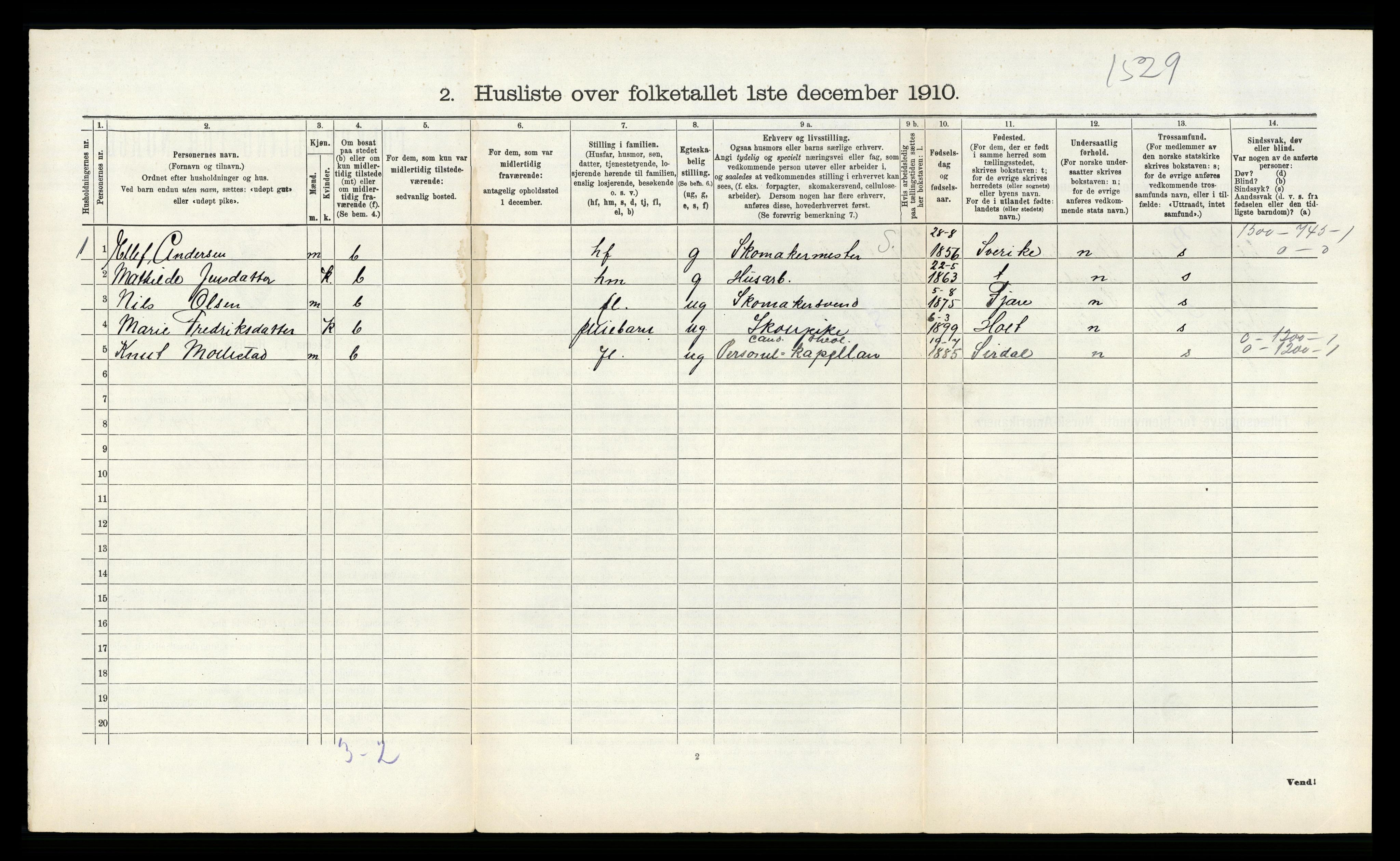 RA, 1910 census for Øyestad, 1910, p. 577