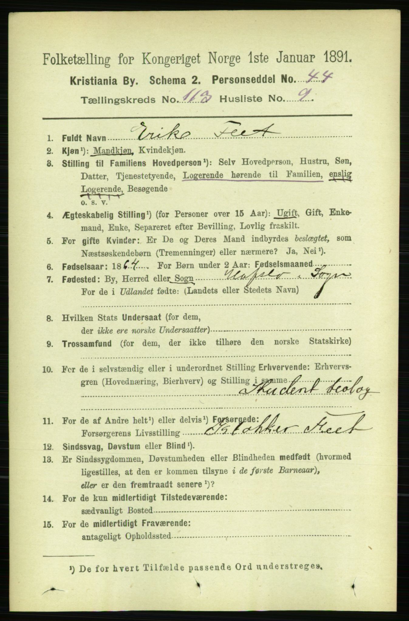 RA, 1891 census for 0301 Kristiania, 1891, p. 60219