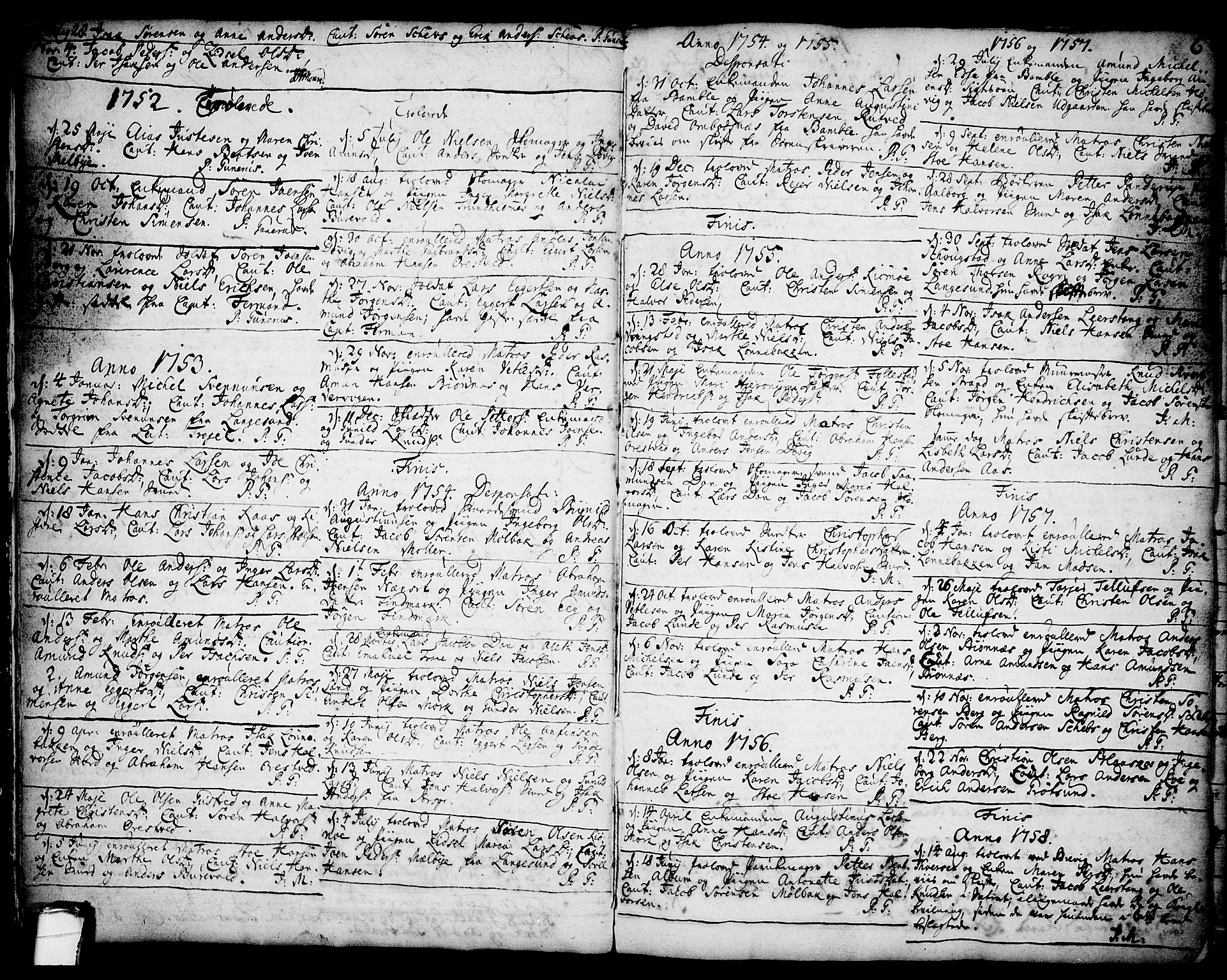 Brevik kirkebøker, SAKO/A-255/F/Fa/L0002: Parish register (official) no. 2, 1720-1764, p. 6