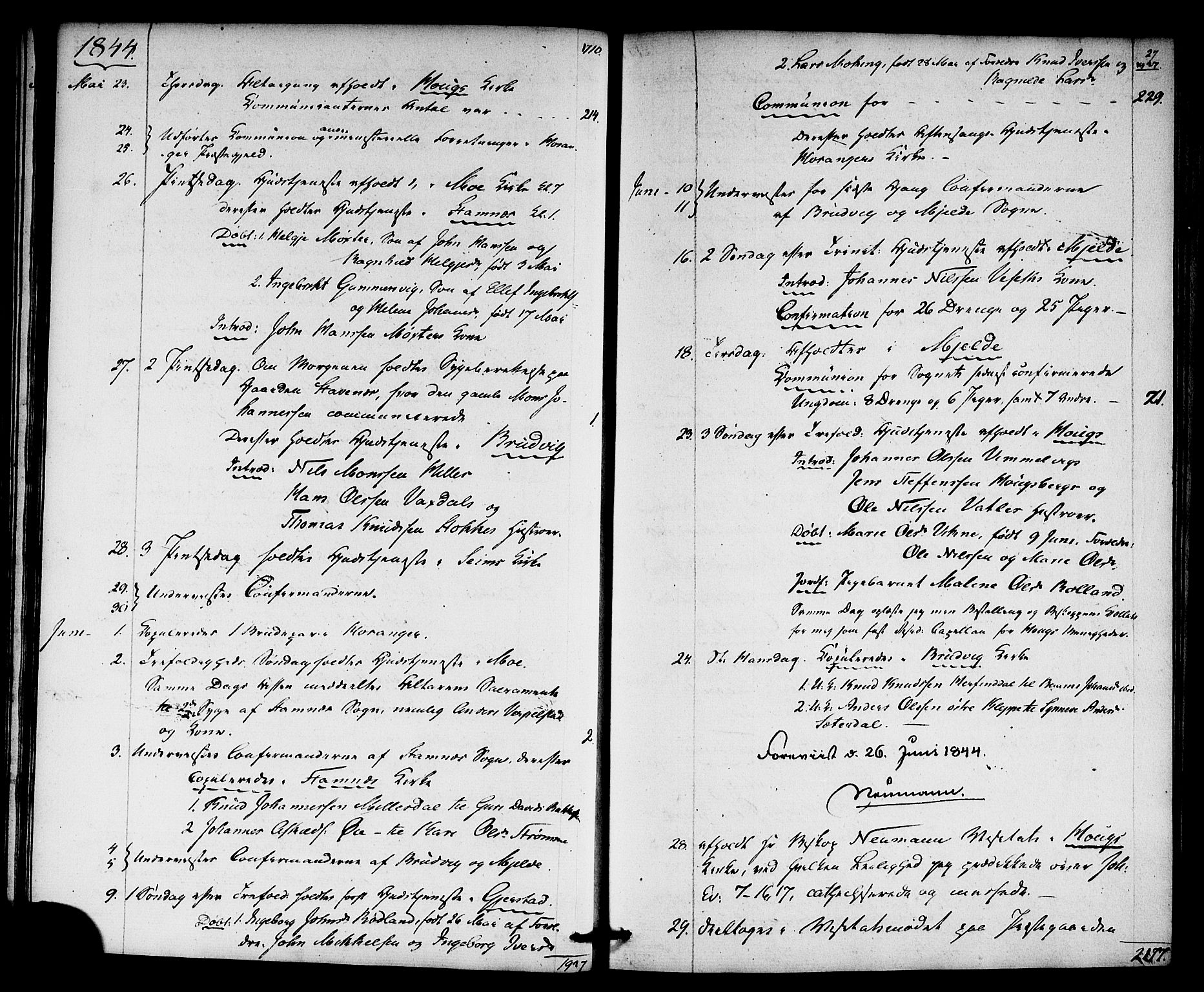 Haus sokneprestembete, SAB/A-75601: Curate's parish register no. A 2, 1841-1850, p. 27