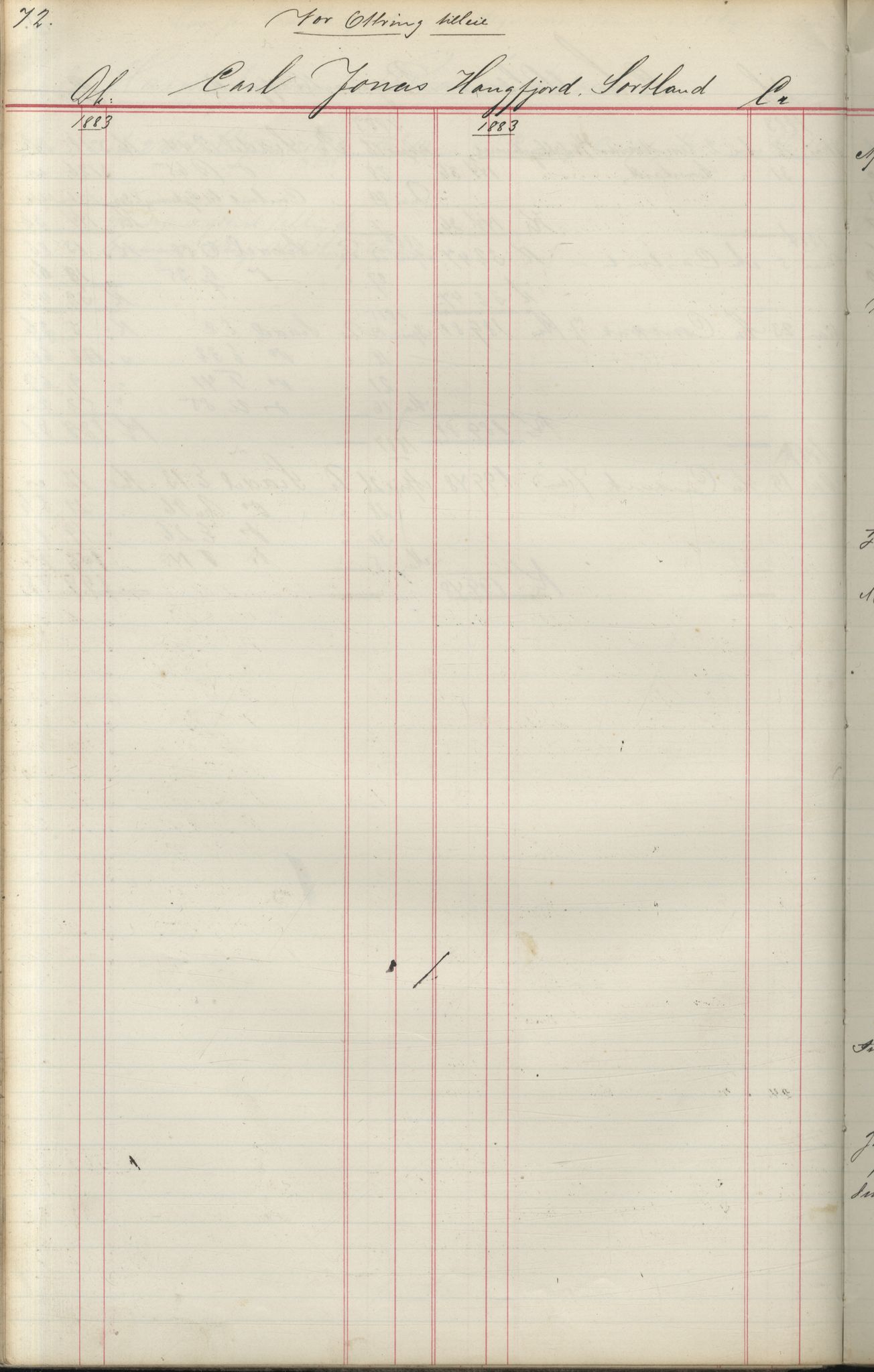 Brodtkorb handel A/S, VAMU/A-0001/F/Fa/L0004/0001: Kompanibøker. Utensogns / Compagnibog for Udensogns Fiskere No 15. Fra A - H, 1882-1895, p. 72