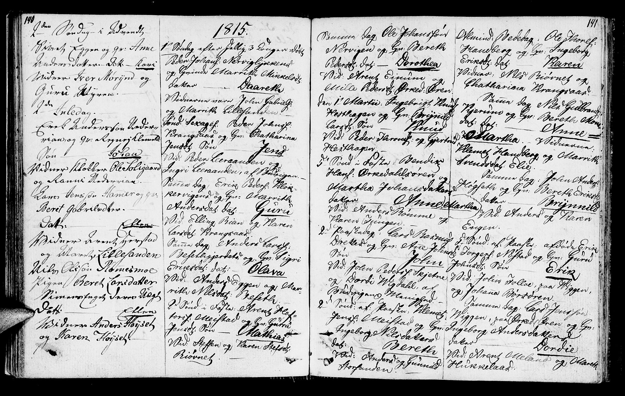 Ministerialprotokoller, klokkerbøker og fødselsregistre - Sør-Trøndelag, SAT/A-1456/665/L0769: Parish register (official) no. 665A04, 1803-1816, p. 140-141