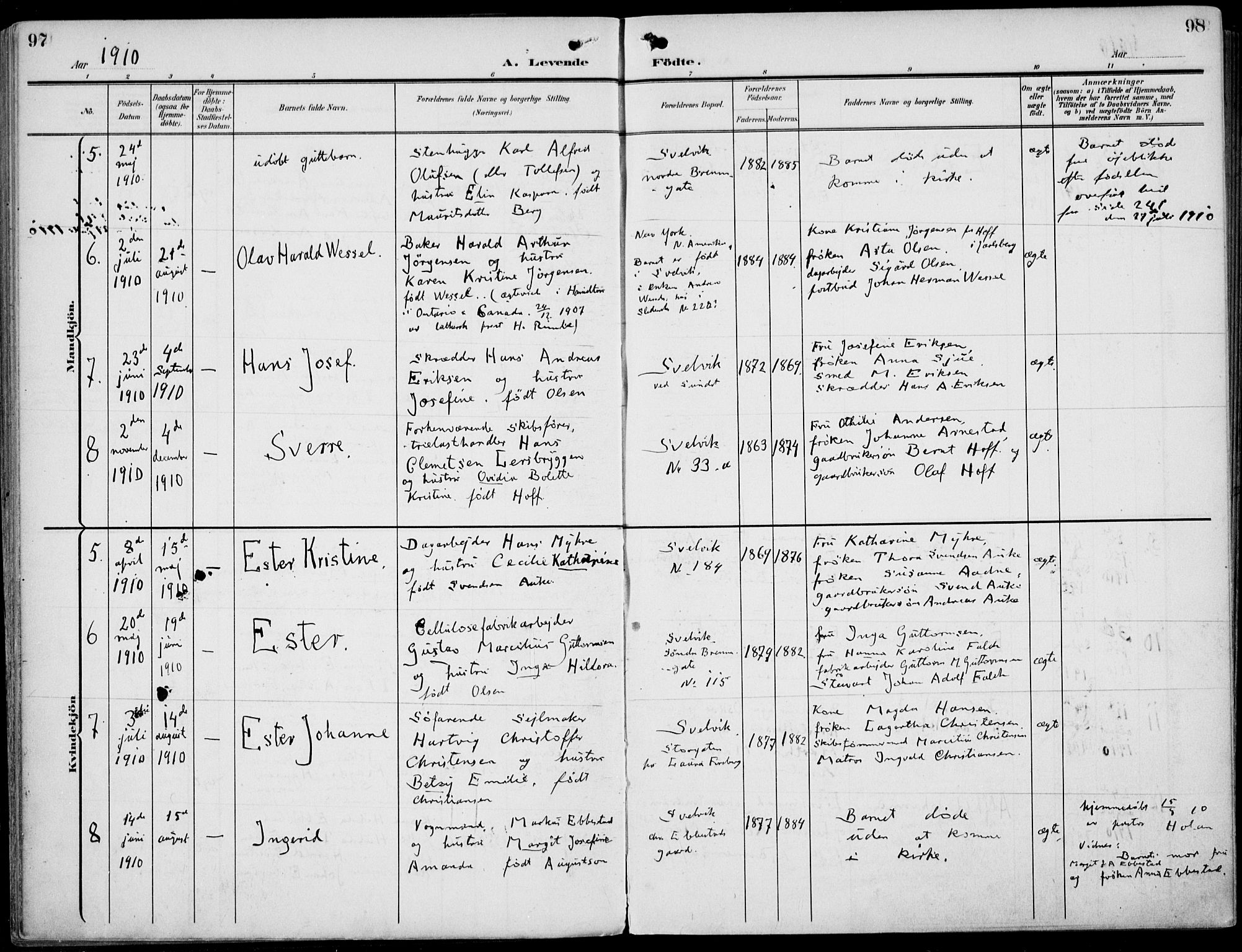 Strømm kirkebøker, AV/SAKO-A-322/F/Fb/L0002: Parish register (official) no. II 2, 1900-1919, p. 97-98