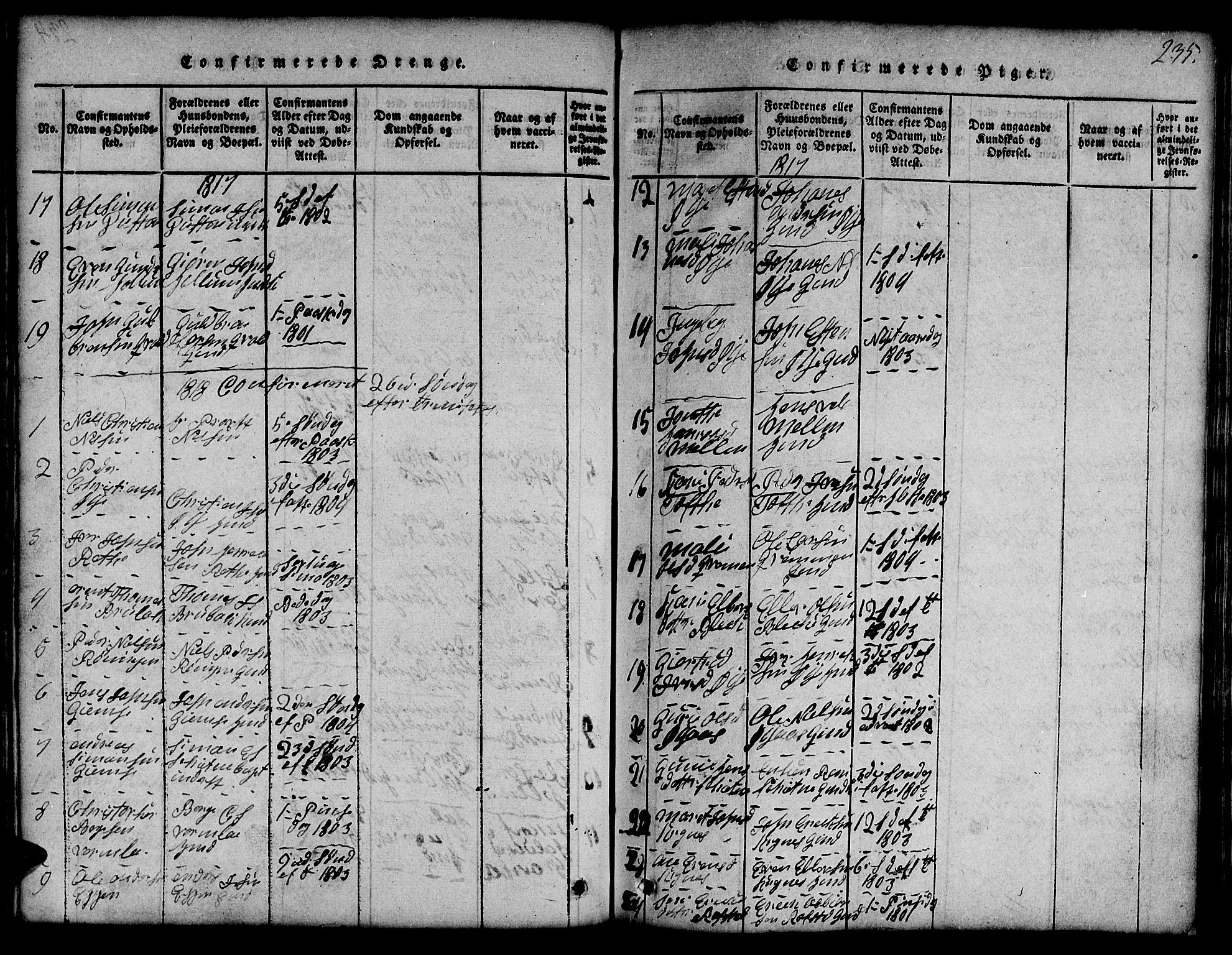 Ministerialprotokoller, klokkerbøker og fødselsregistre - Sør-Trøndelag, SAT/A-1456/691/L1092: Parish register (copy) no. 691C03, 1816-1852, p. 235