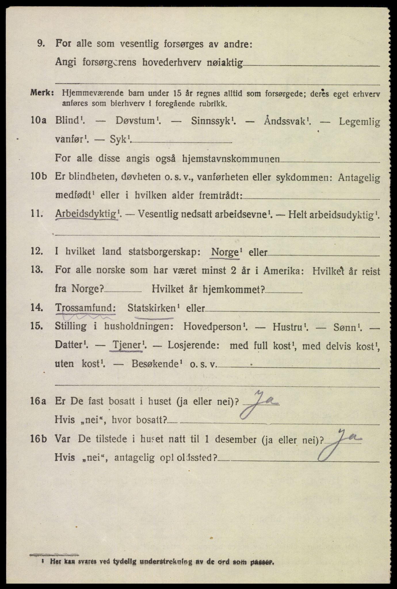 SAH, 1920 census for Biri, 1920, p. 2038