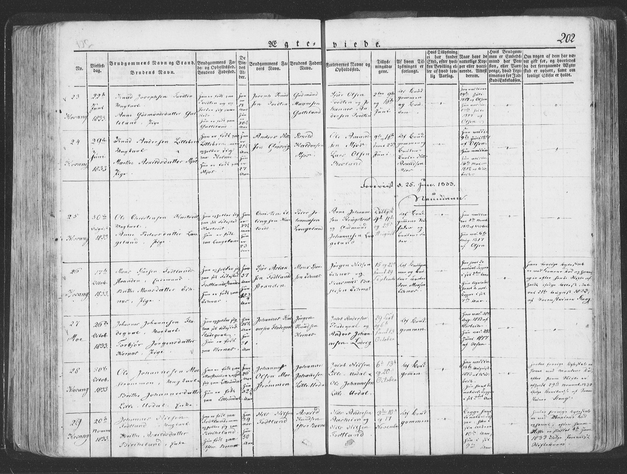 Hosanger sokneprestembete, AV/SAB-A-75801/H/Haa: Parish register (official) no. A 6, 1824-1835, p. 202