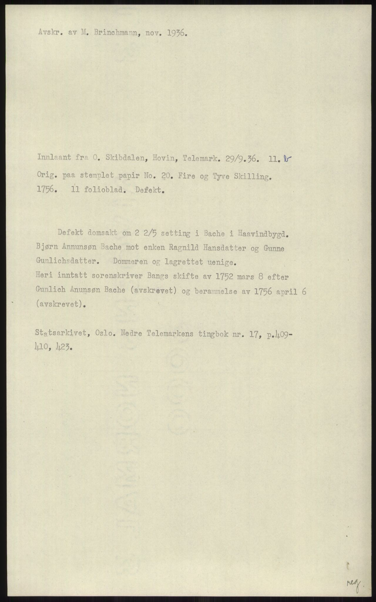 Samlinger til kildeutgivelse, Diplomavskriftsamlingen, AV/RA-EA-4053/H/Ha, p. 2970