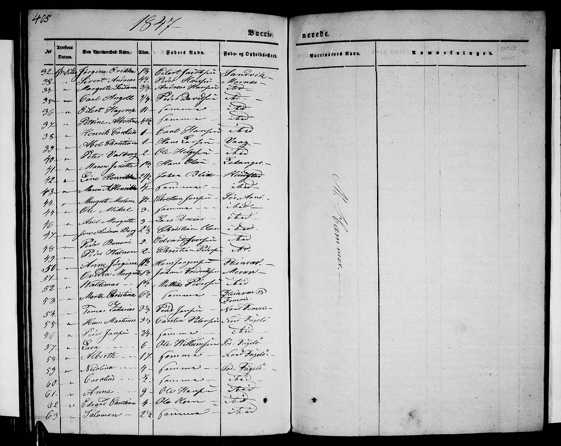 Ministerialprotokoller, klokkerbøker og fødselsregistre - Nordland, AV/SAT-A-1459/805/L0106: Parish register (copy) no. 805C02, 1841-1861, p. 405