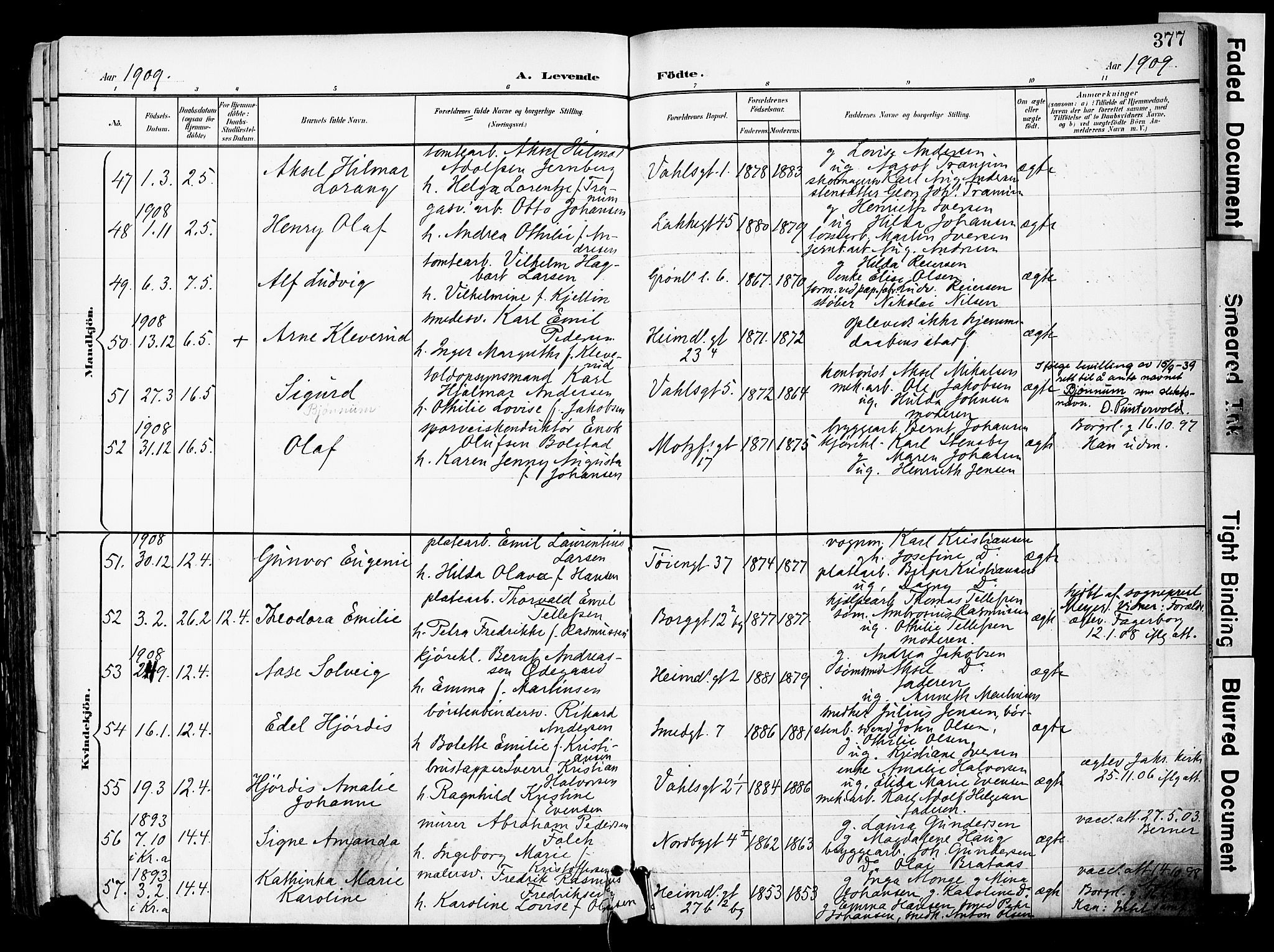 Grønland prestekontor Kirkebøker, AV/SAO-A-10848/F/Fa/L0014: Parish register (official) no. 14, 1900-1911, p. 377