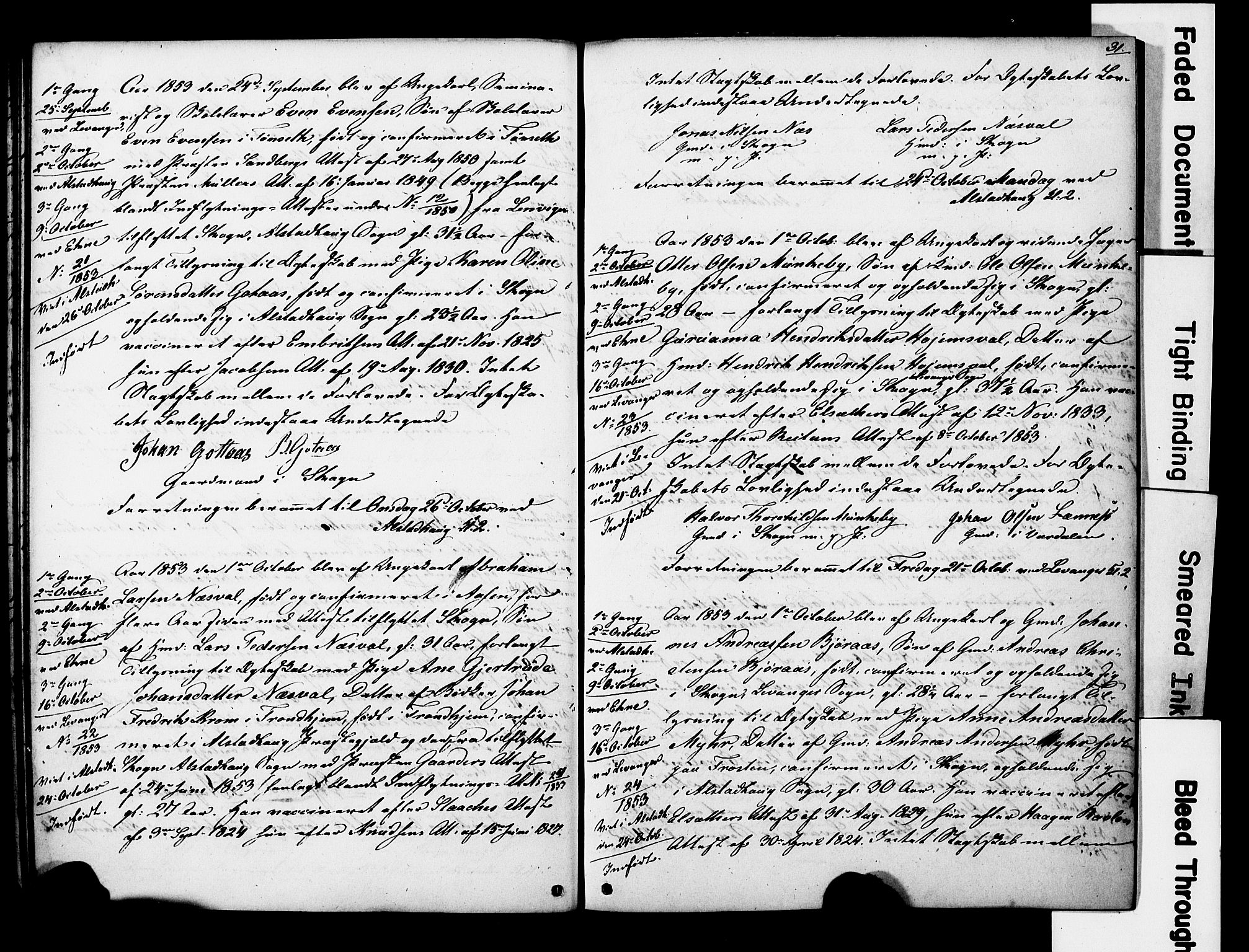Ministerialprotokoller, klokkerbøker og fødselsregistre - Nord-Trøndelag, AV/SAT-A-1458/717/L0161: Best man's statements no. 717A11, 1850-1895, p. 31