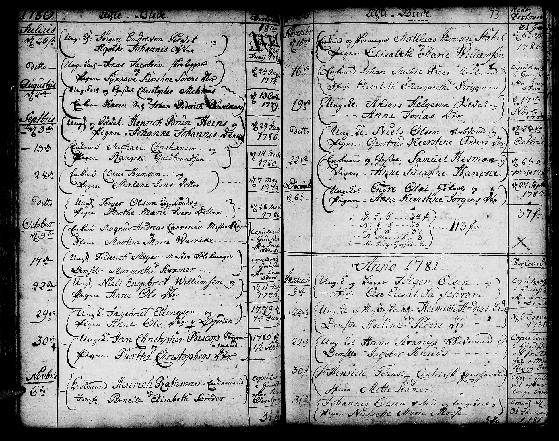 Korskirken sokneprestembete, SAB/A-76101/H/Haa/L0009: Parish register (official) no. A 9, 1743-1861, p. 73