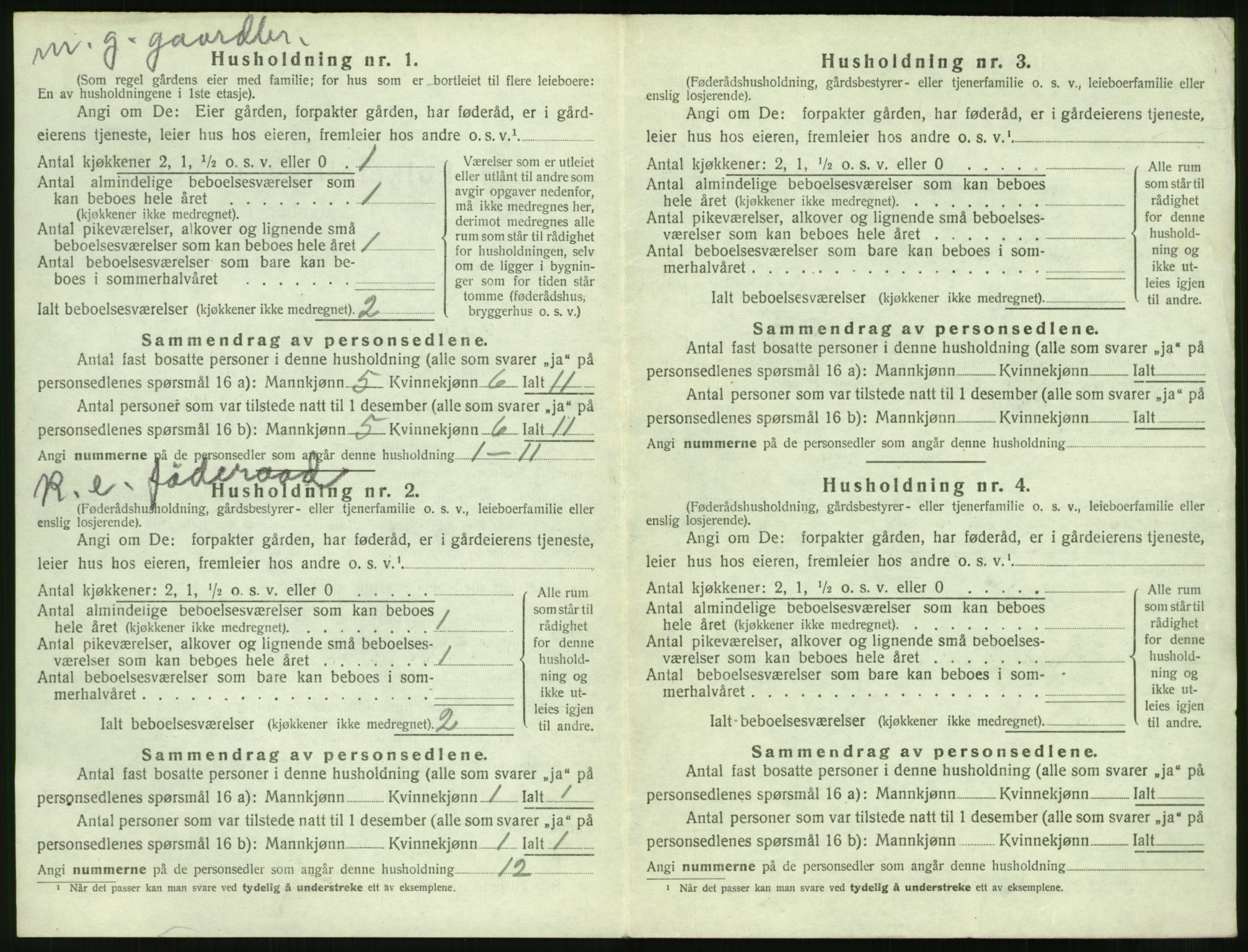 SAT, 1920 census for Vatne, 1920, p. 501