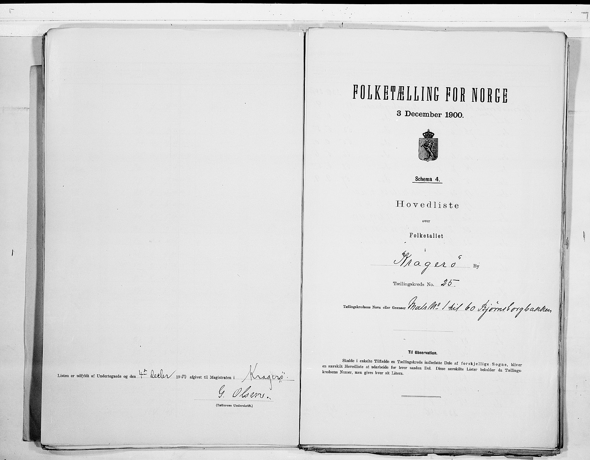 SAKO, 1900 census for Kragerø, 1900, p. 52