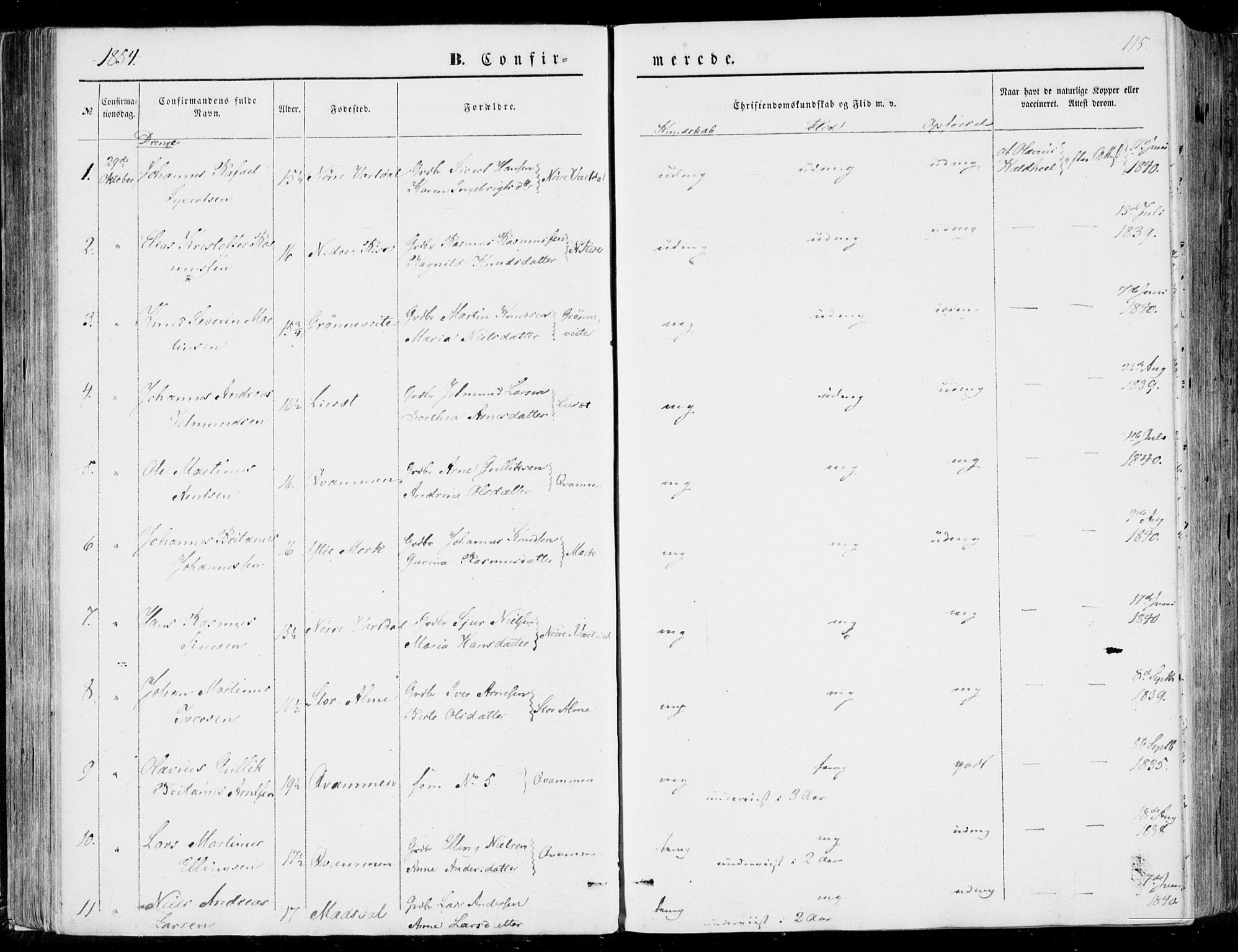 Ministerialprotokoller, klokkerbøker og fødselsregistre - Møre og Romsdal, AV/SAT-A-1454/510/L0121: Parish register (official) no. 510A01, 1848-1877, p. 115