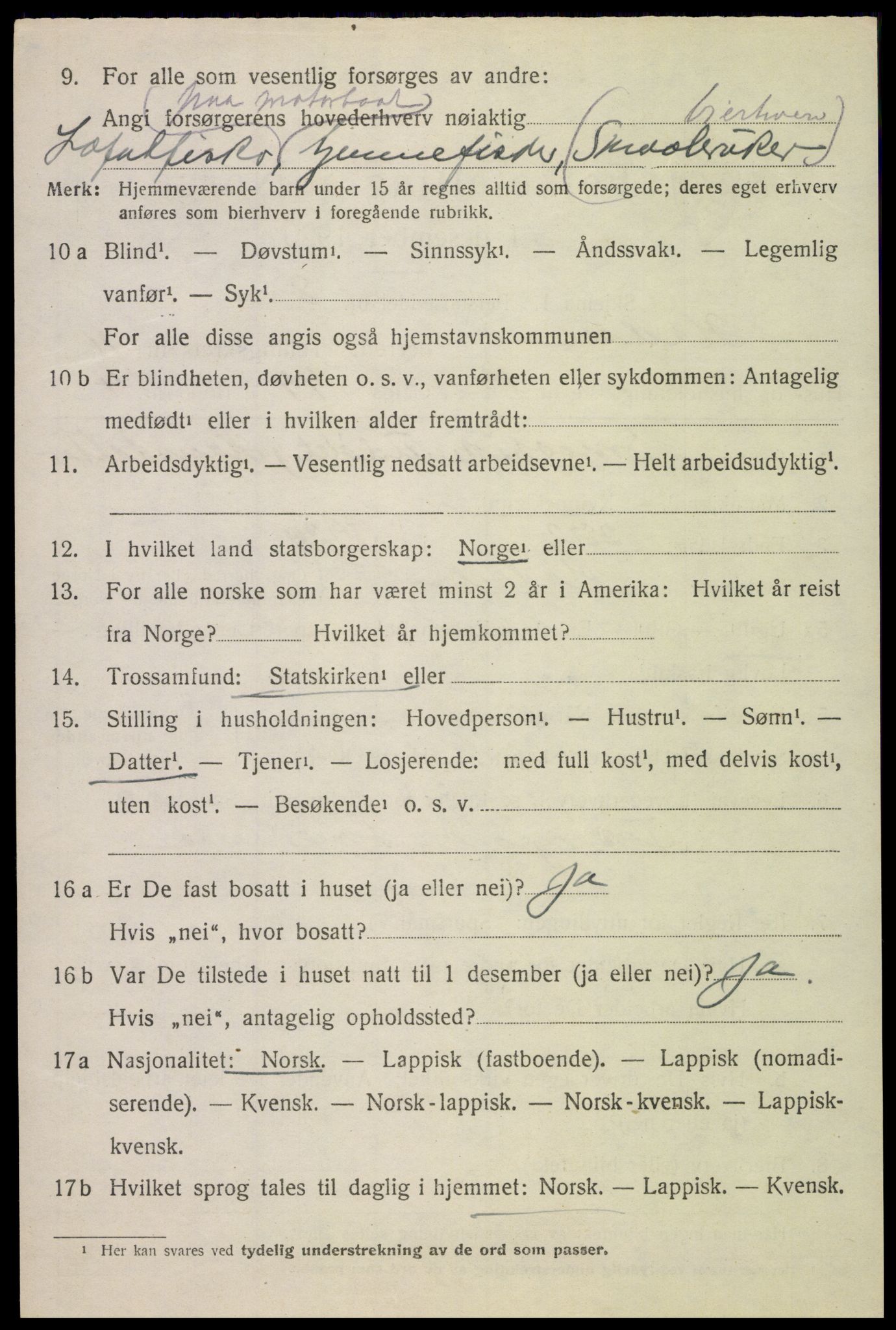 SAT, 1920 census for Hadsel, 1920, p. 8929