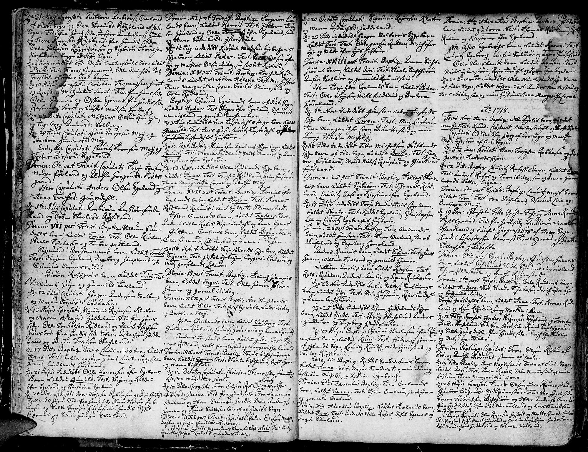 Kvinesdal sokneprestkontor, AV/SAK-1111-0026/F/Fa/Fab/L0001: Parish register (official) no. A 1 /1, 1710-1788, p. 10