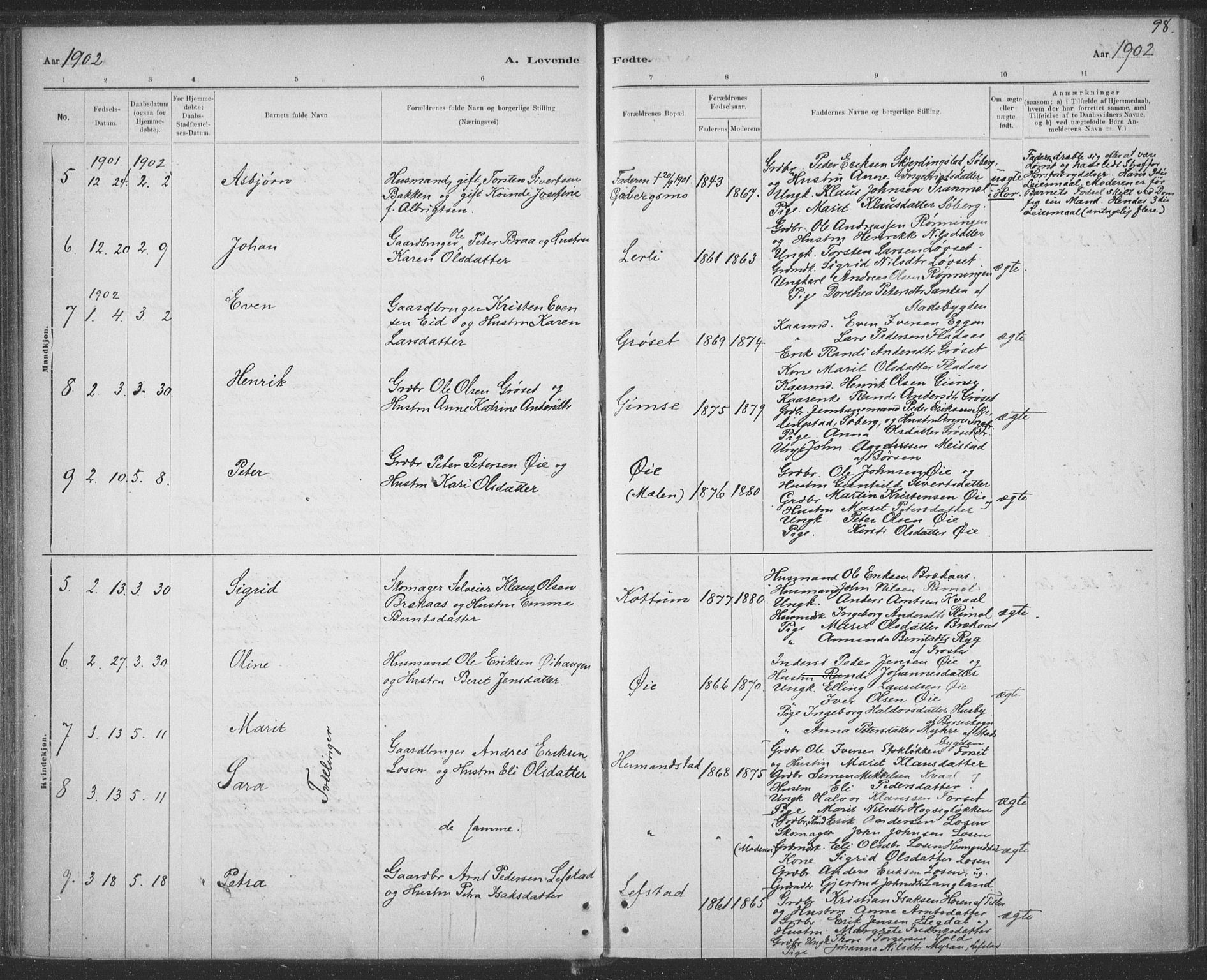 Ministerialprotokoller, klokkerbøker og fødselsregistre - Sør-Trøndelag, SAT/A-1456/691/L1085: Parish register (official) no. 691A17, 1887-1908, p. 98