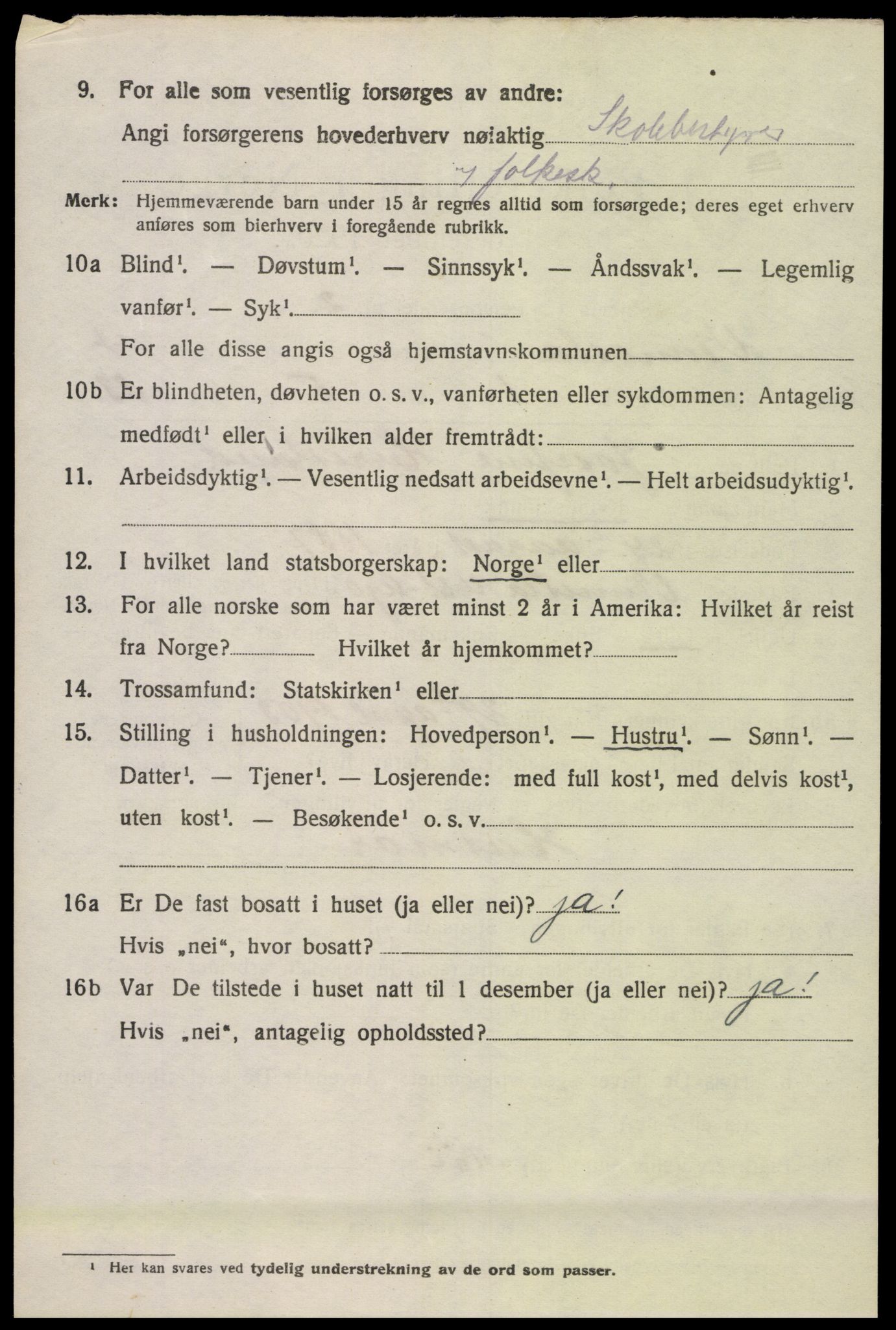 SAK, 1920 census for Vennesla, 1920, p. 2659