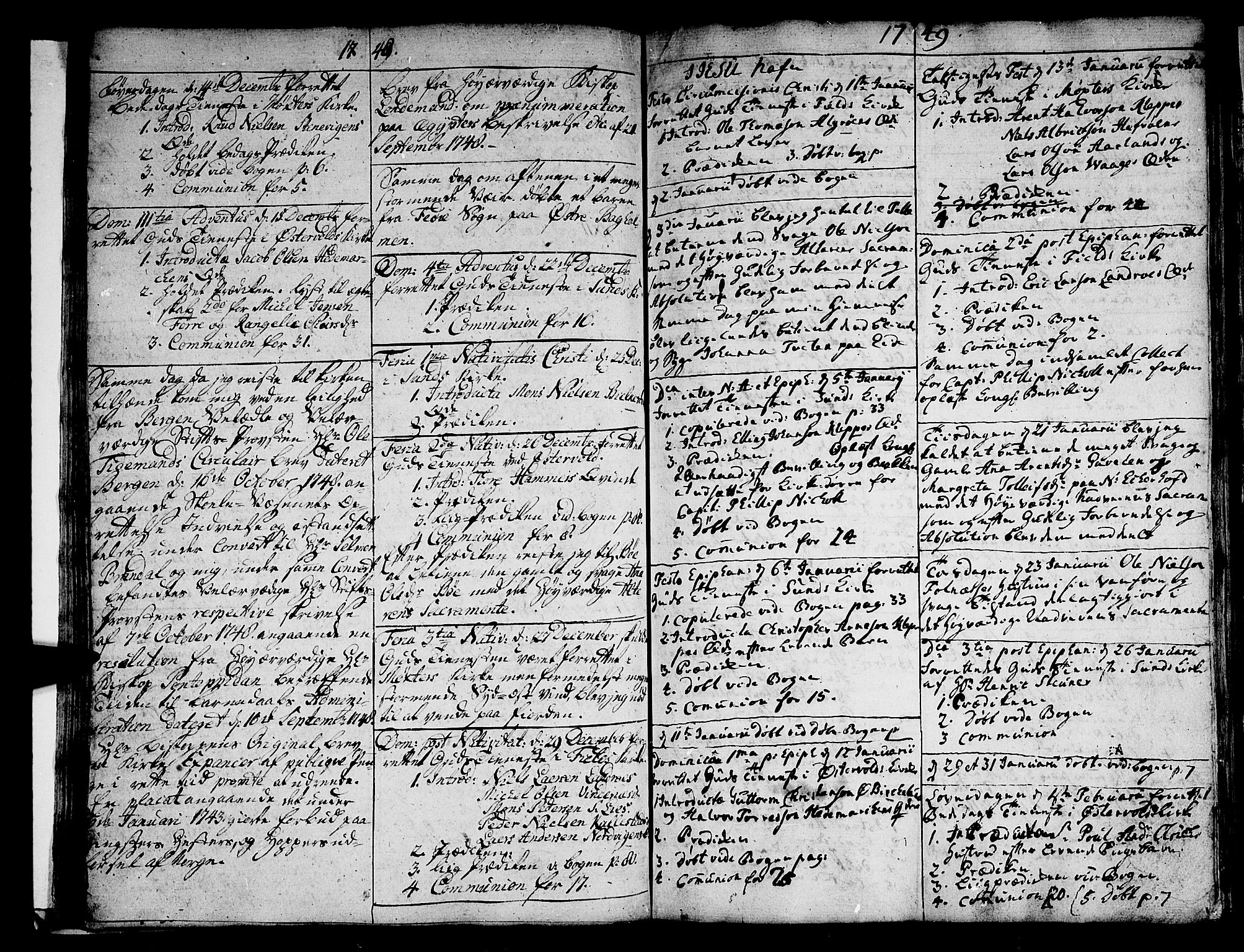 Sund sokneprestembete, AV/SAB-A-99930: Parish register (official) no. A 3, 1740-1769