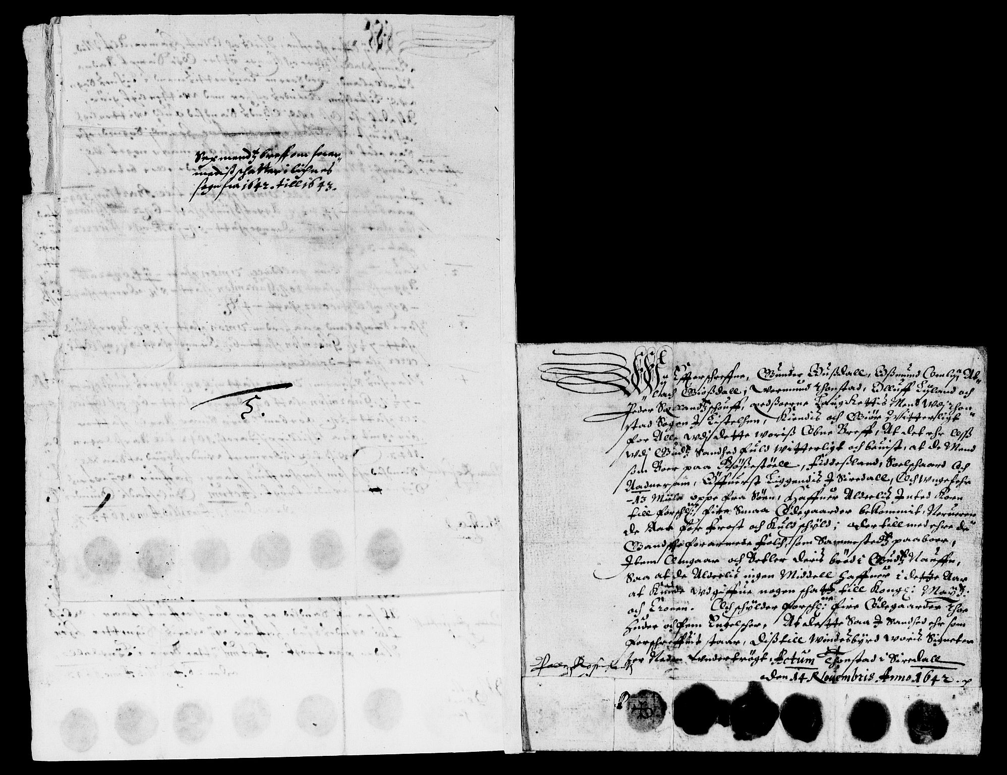 Rentekammeret inntil 1814, Reviderte regnskaper, Lensregnskaper, AV/RA-EA-5023/R/Rb/Rbr/L0014: Lista len, 1641-1644