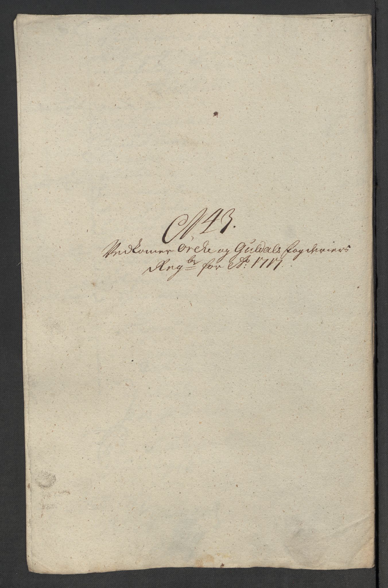 Rentekammeret inntil 1814, Reviderte regnskaper, Fogderegnskap, RA/EA-4092/R60/L3969: Fogderegnskap Orkdal og Gauldal, 1717, p. 399