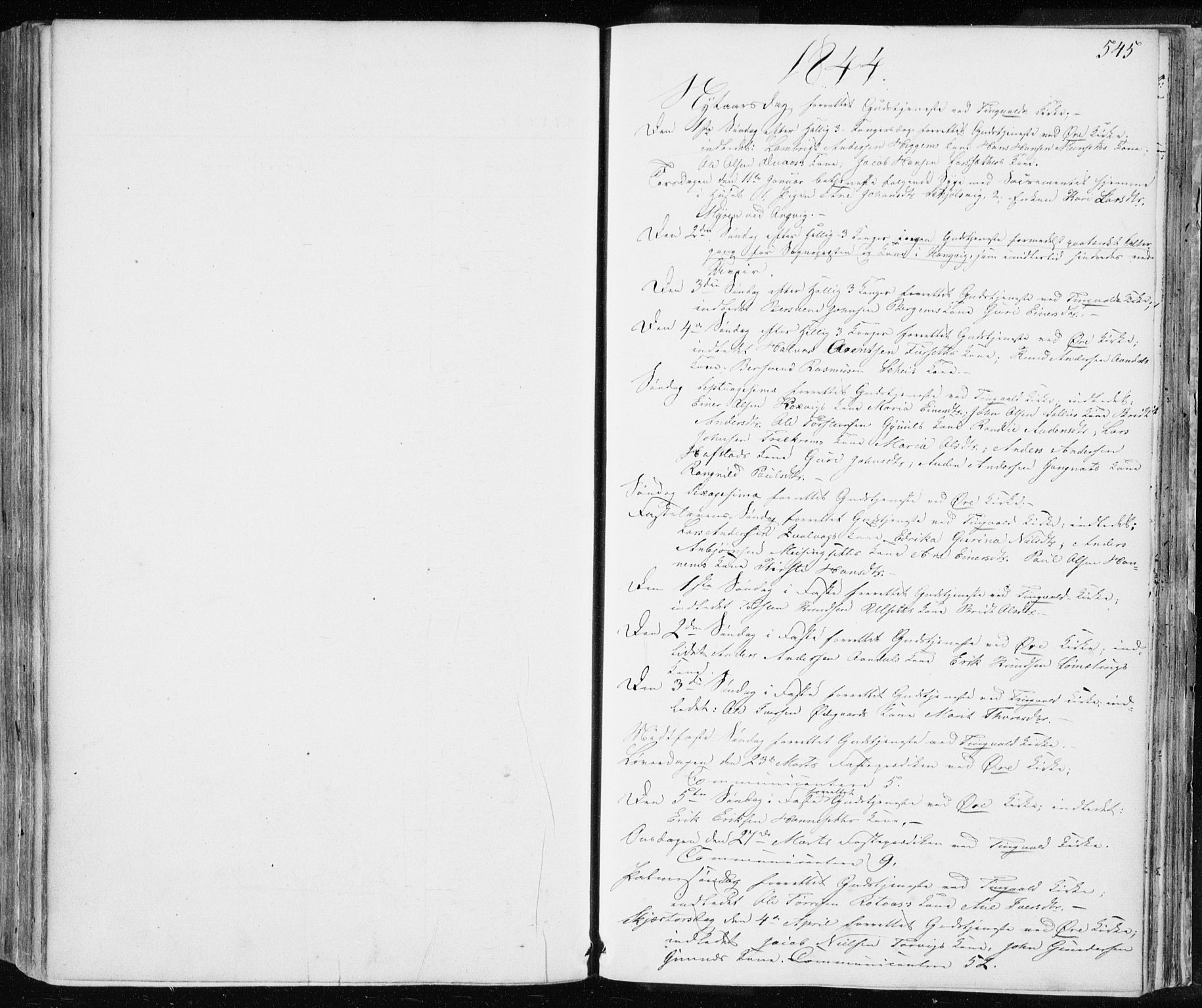 Ministerialprotokoller, klokkerbøker og fødselsregistre - Møre og Romsdal, AV/SAT-A-1454/586/L0984: Parish register (official) no. 586A10, 1844-1856, p. 545