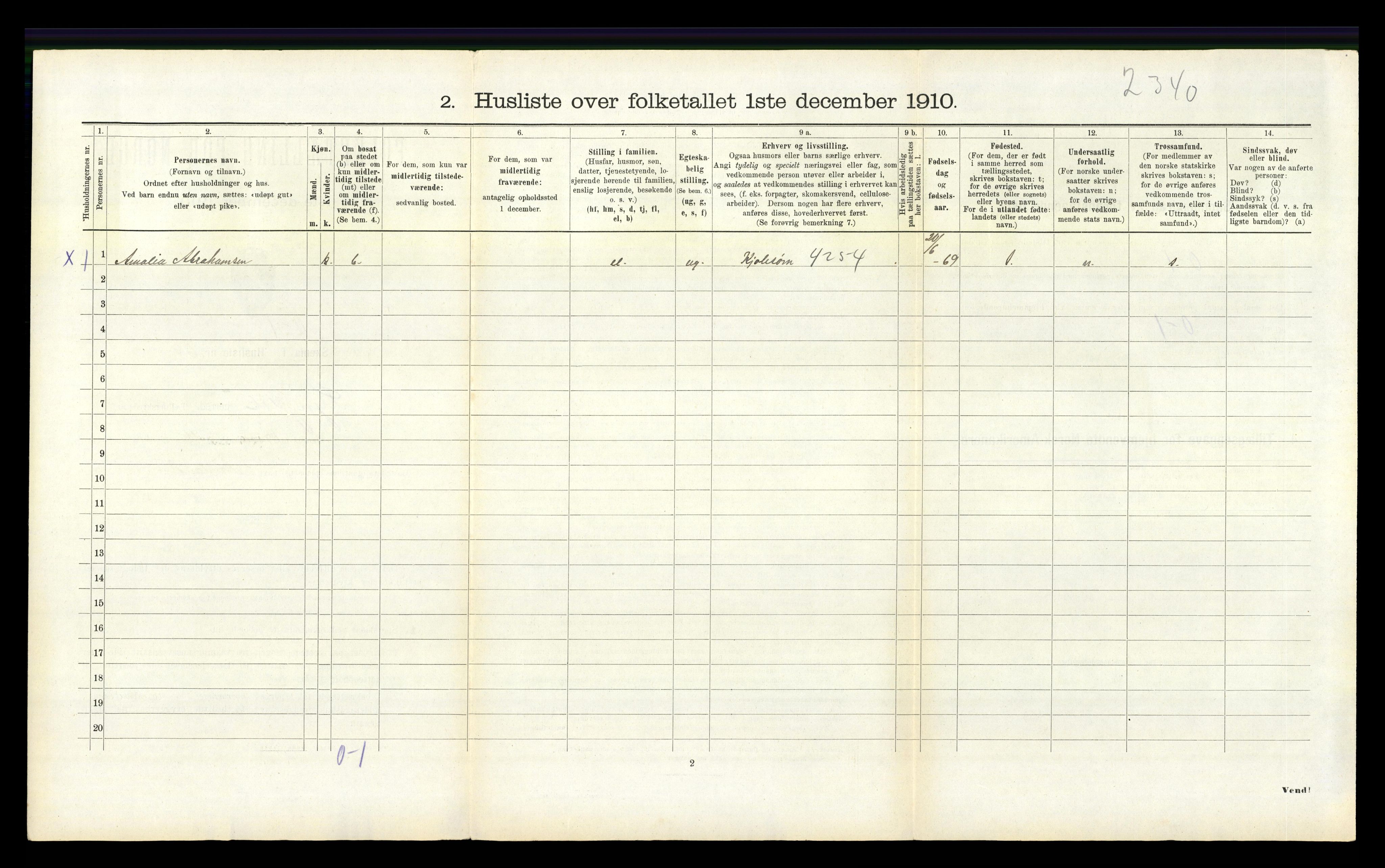 RA, 1910 census for Lyngdal, 1910, p. 483