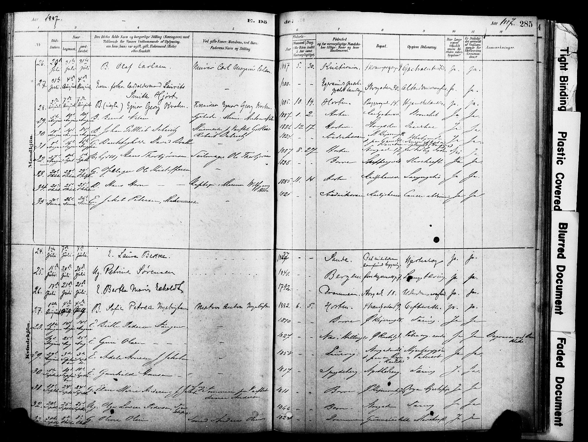 Horten kirkebøker, AV/SAKO-A-348/F/Fa/L0003: Parish register (official) no. 3, 1878-1887, p. 285