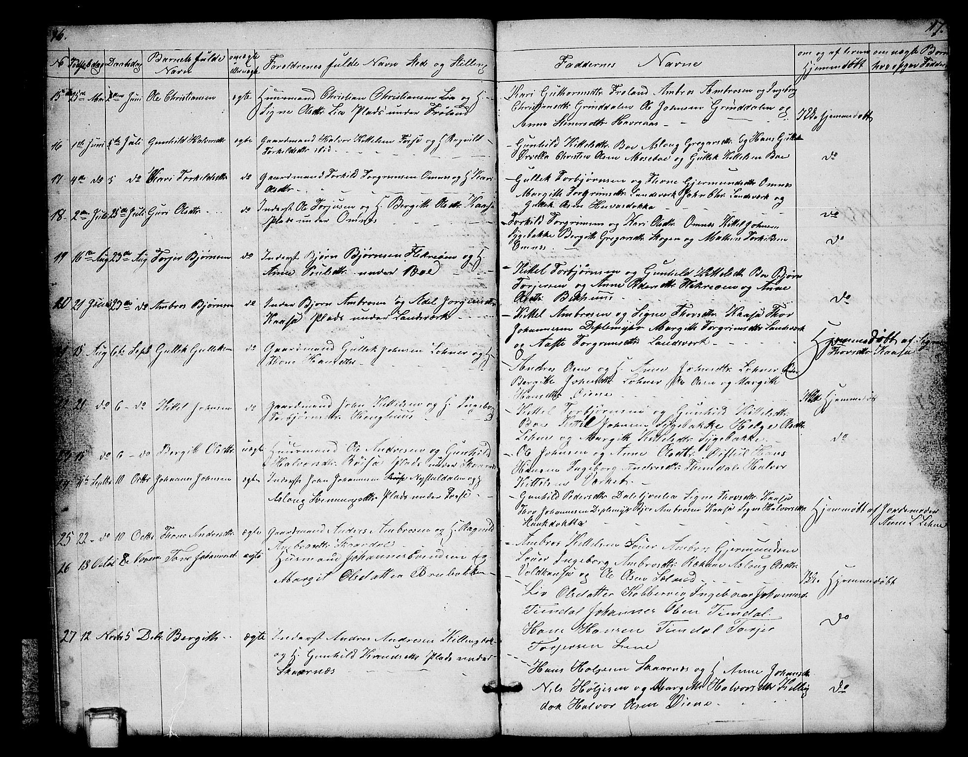 Hjartdal kirkebøker, SAKO/A-270/G/Gb/L0002: Parish register (copy) no. II 2, 1854-1884, p. 16-17
