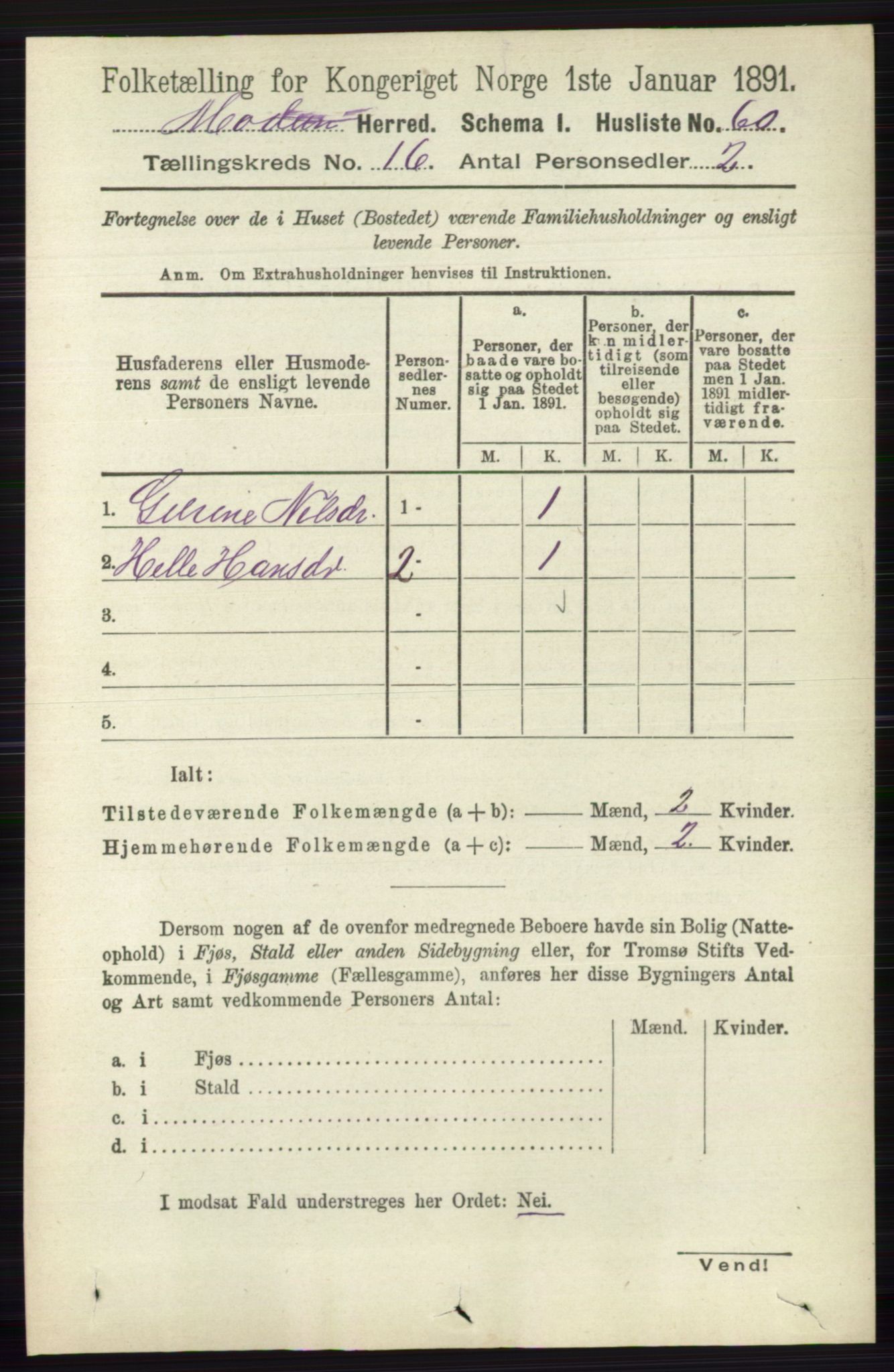 RA, 1891 census for 0623 Modum, 1891, p. 6175