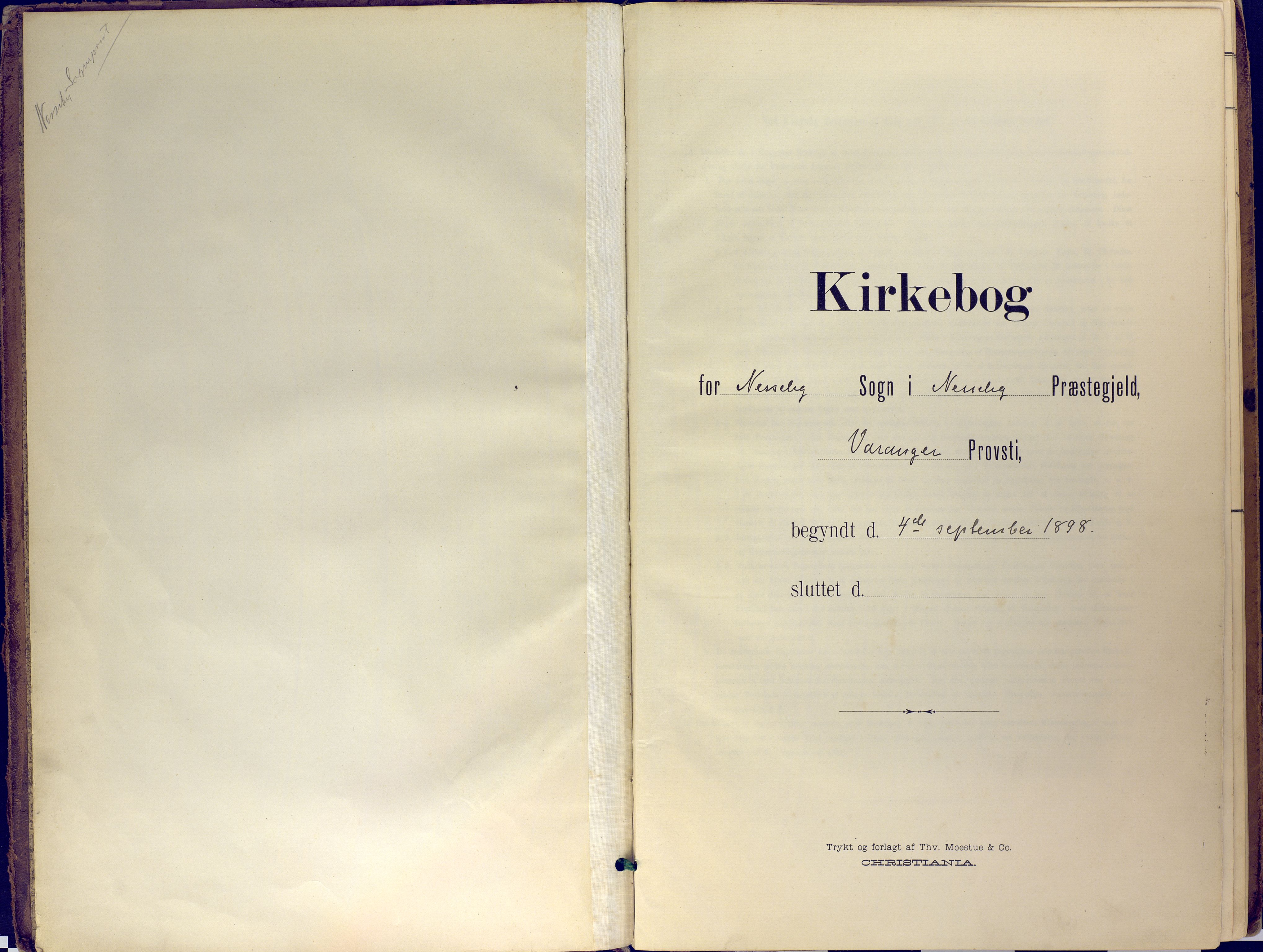 Nesseby sokneprestkontor, AV/SATØ-S-1330/H/Ha/L0007kirke: Parish register (official) no. 7, 1898-1921