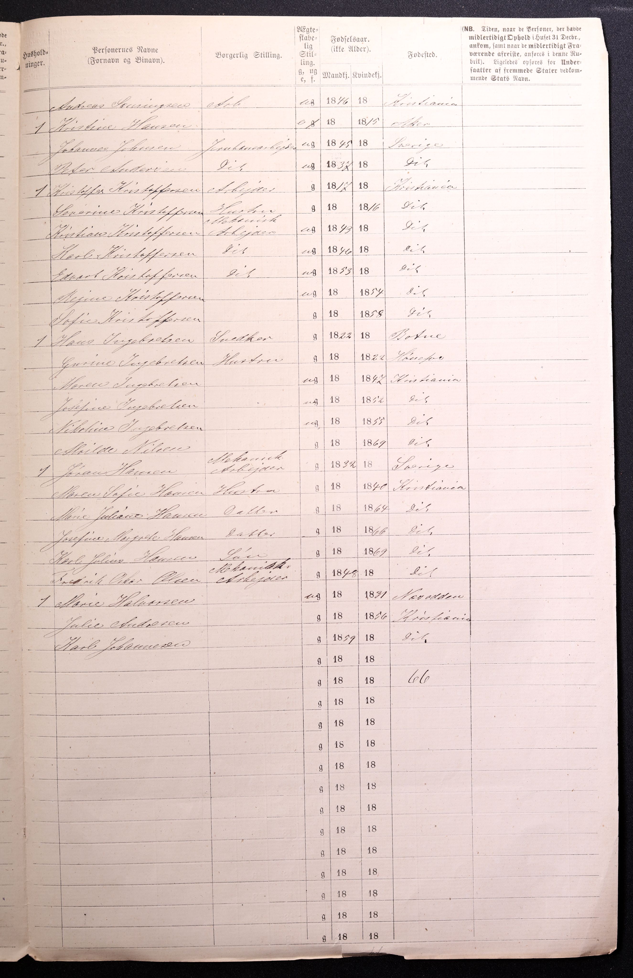 RA, 1870 census for 0301 Kristiania, 1870, p. 4070