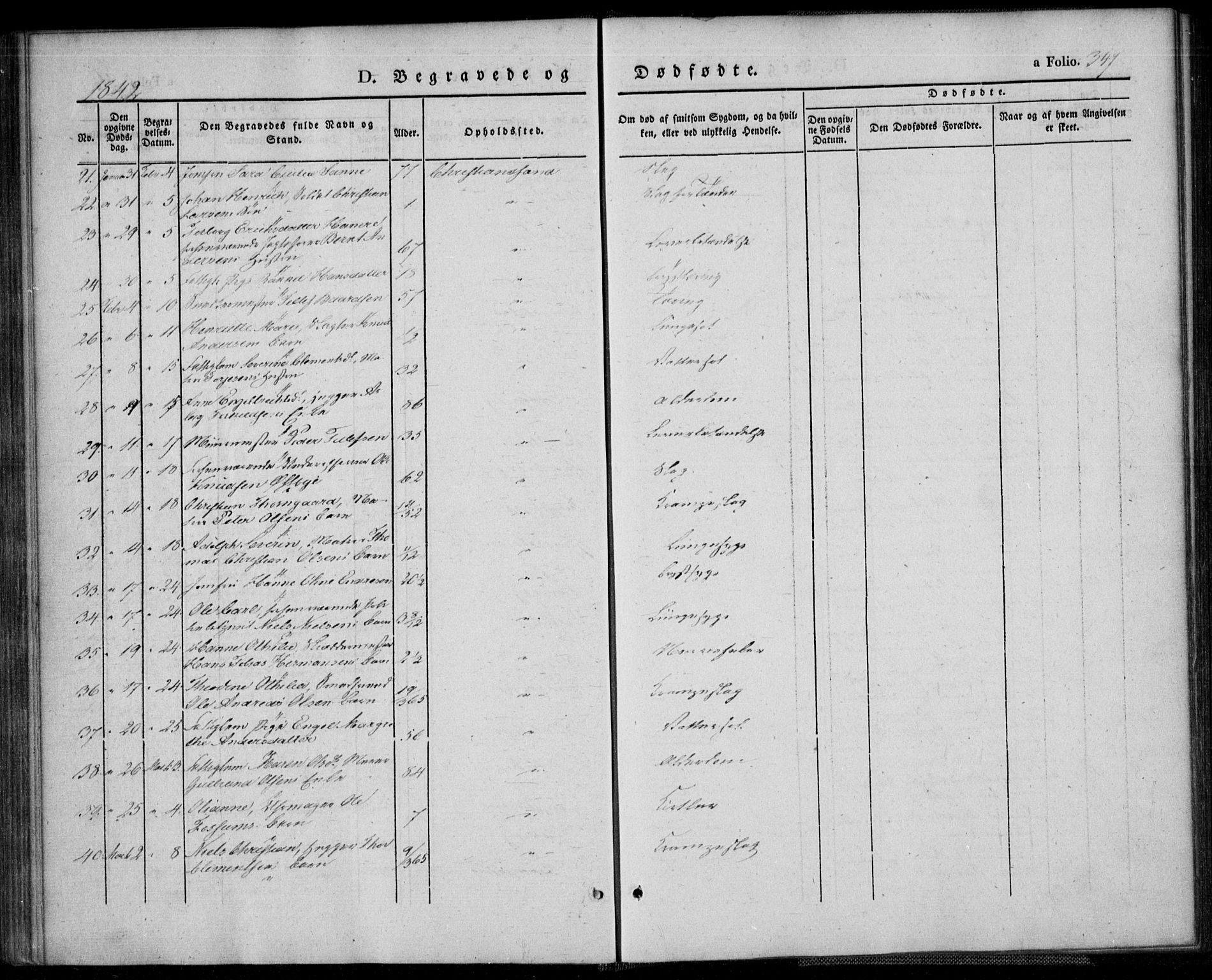 Kristiansand domprosti, AV/SAK-1112-0006/F/Fa/L0013: Parish register (official) no. A 13, 1842-1851, p. 347