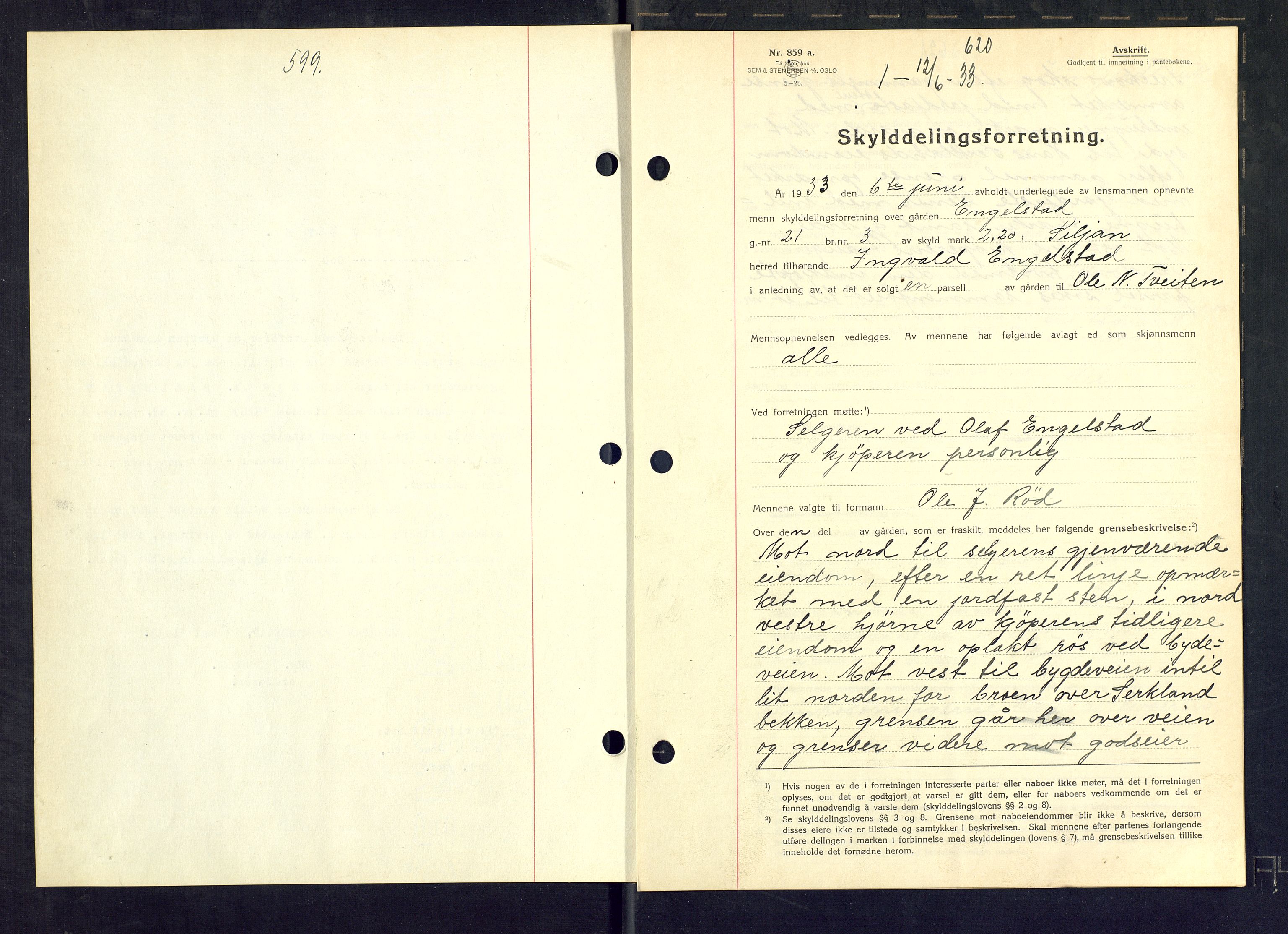 Gjerpen sorenskriveri, SAKO/A-216/G/Ga/Gaa/L0059: Mortgage book no. I 59-60 og 62, 1932-1934, Deed date: 12.06.1933