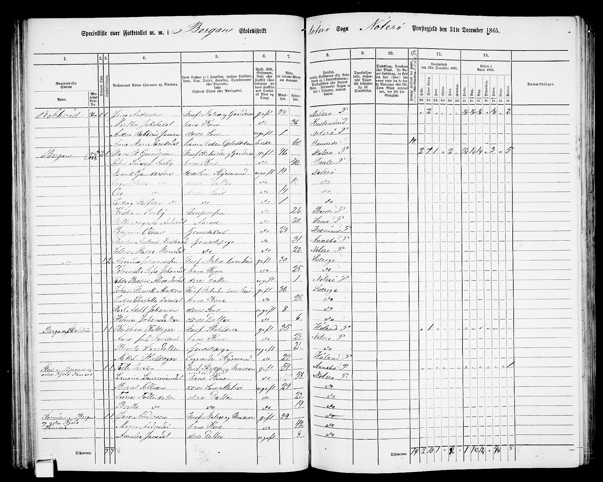 RA, 1865 census for Nøtterøy, 1865, p. 80