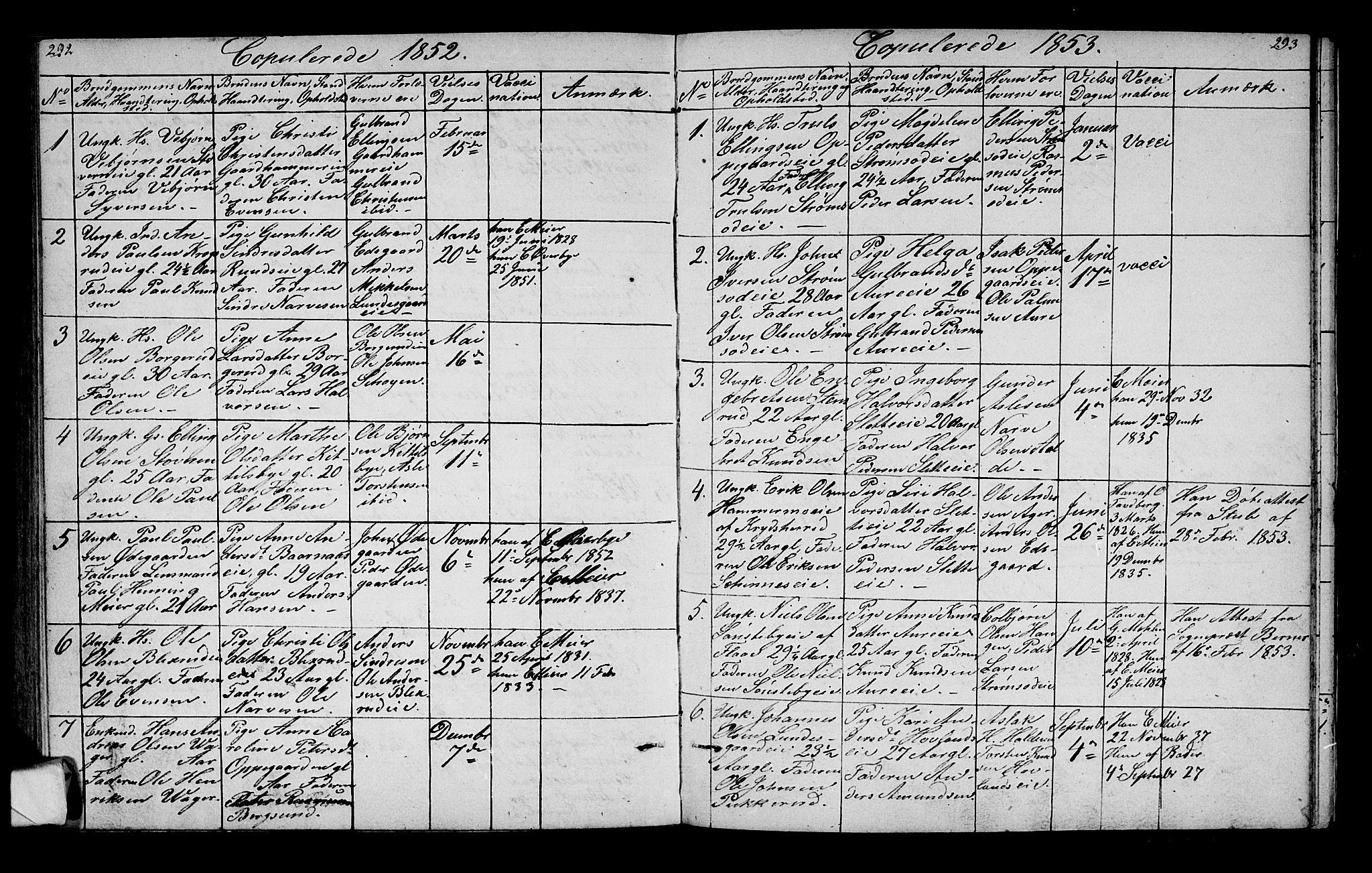Lunder kirkebøker, SAKO/A-629/G/Ga/L0002: Parish register (copy) no. I 2, 1849-1868, p. 292-293