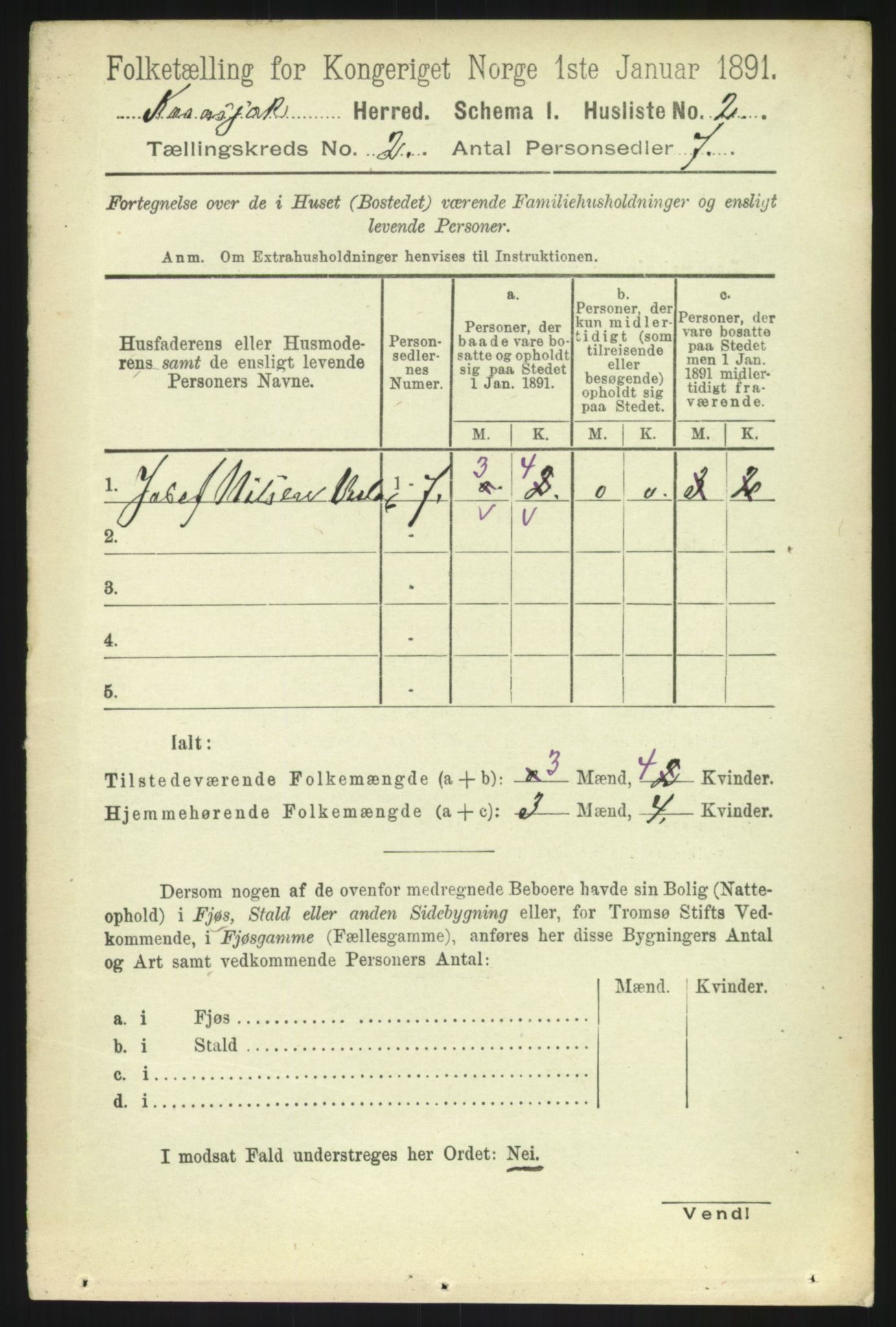 RA, 1891 census for 2021 Karasjok, 1891, p. 419