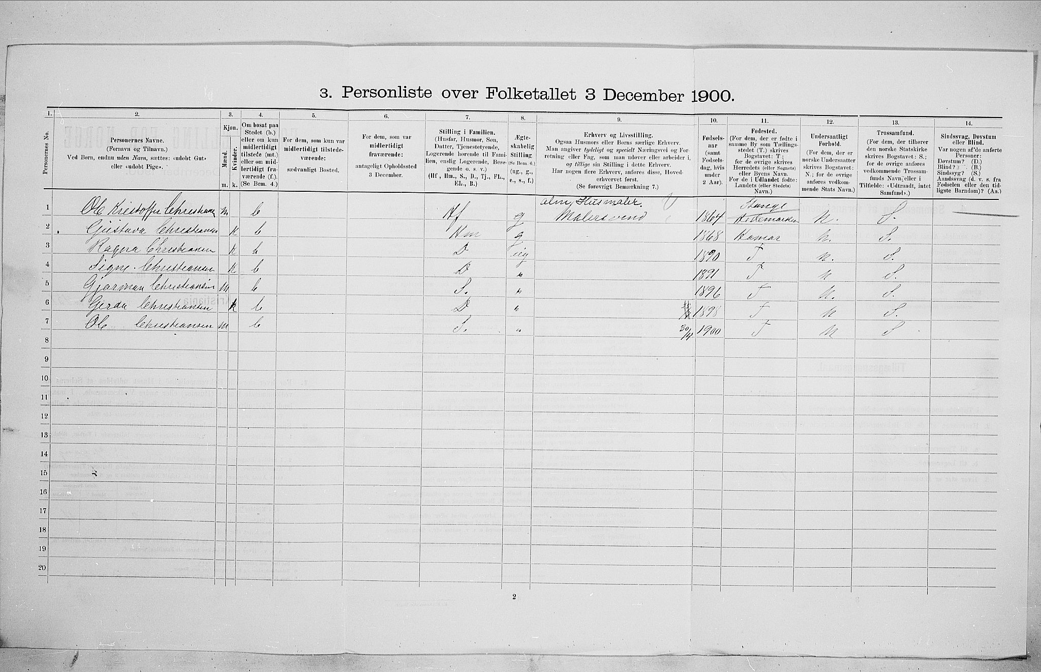 SAO, 1900 census for Kristiania, 1900, p. 51147