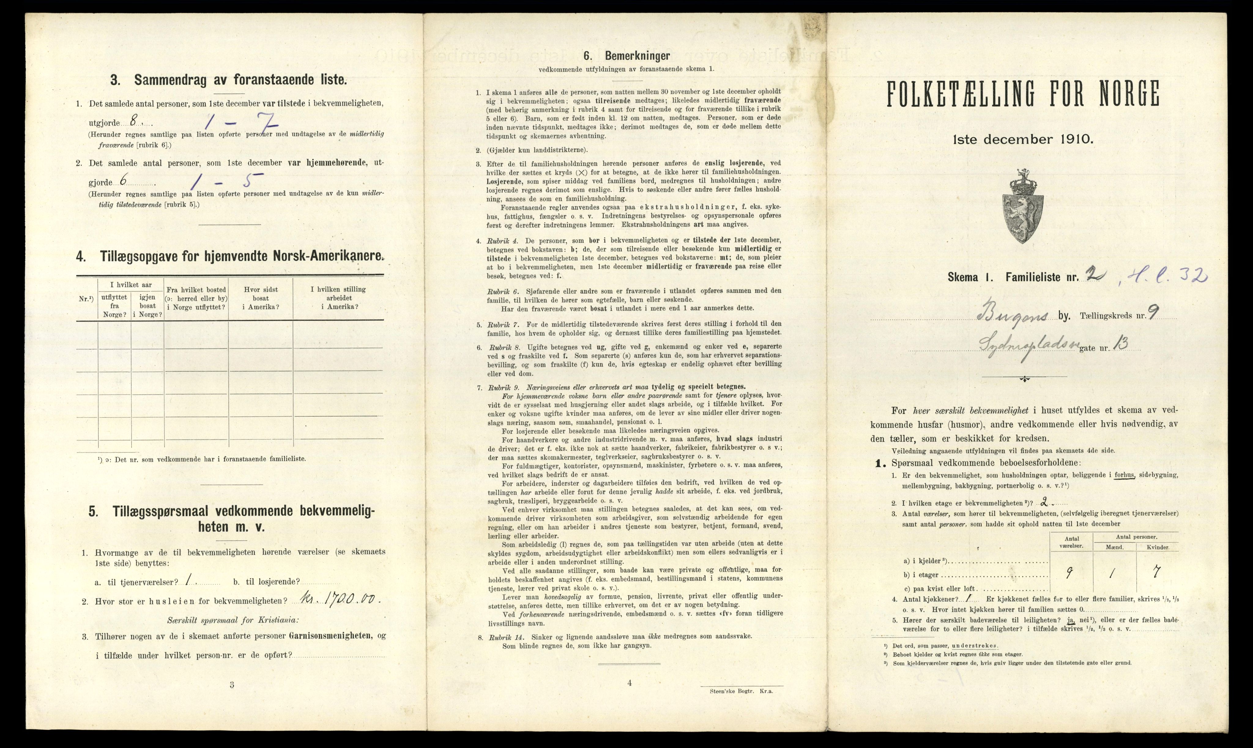 RA, 1910 census for Bergen, 1910, p. 3221