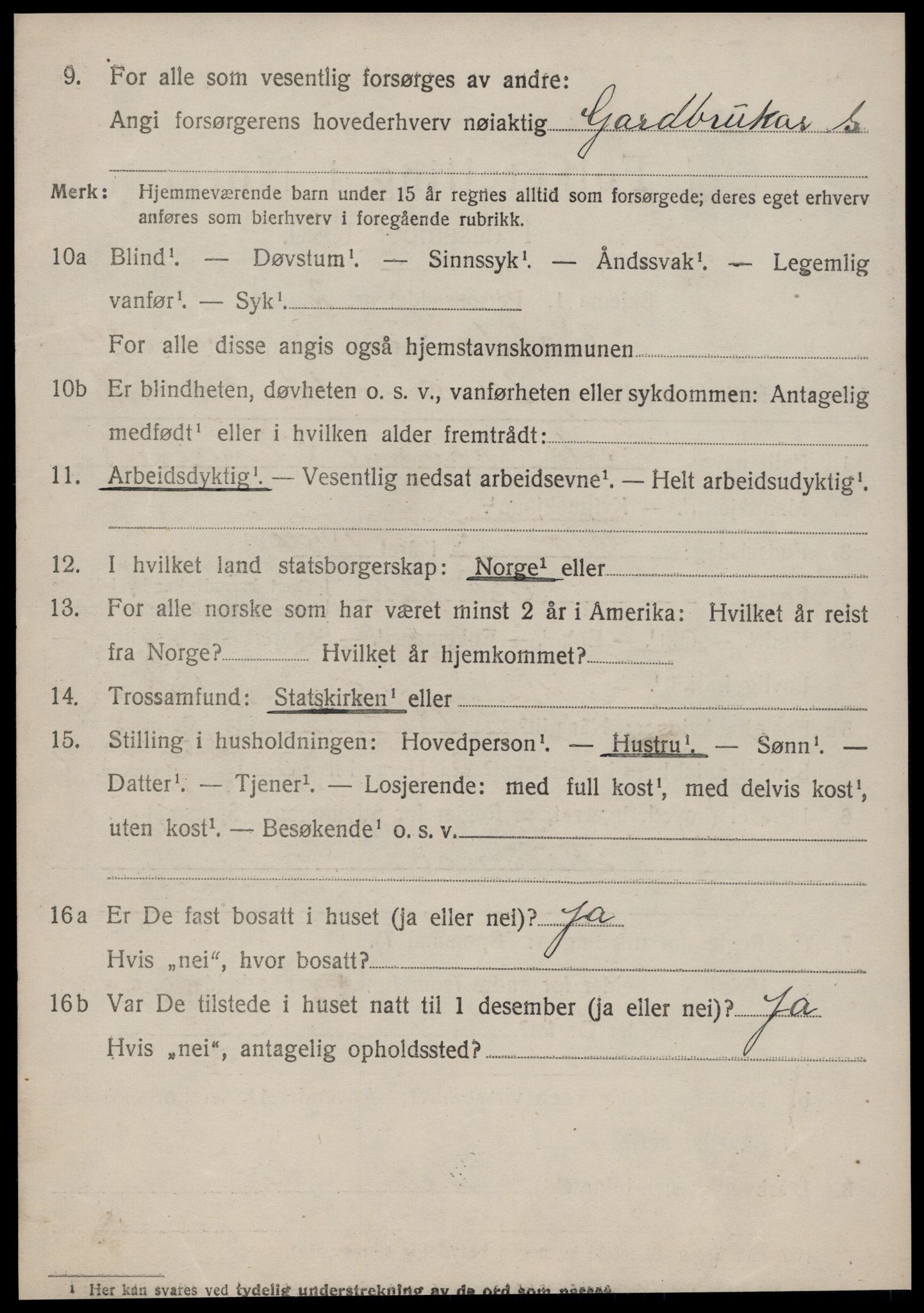 SAT, 1920 census for Volda, 1920, p. 8641