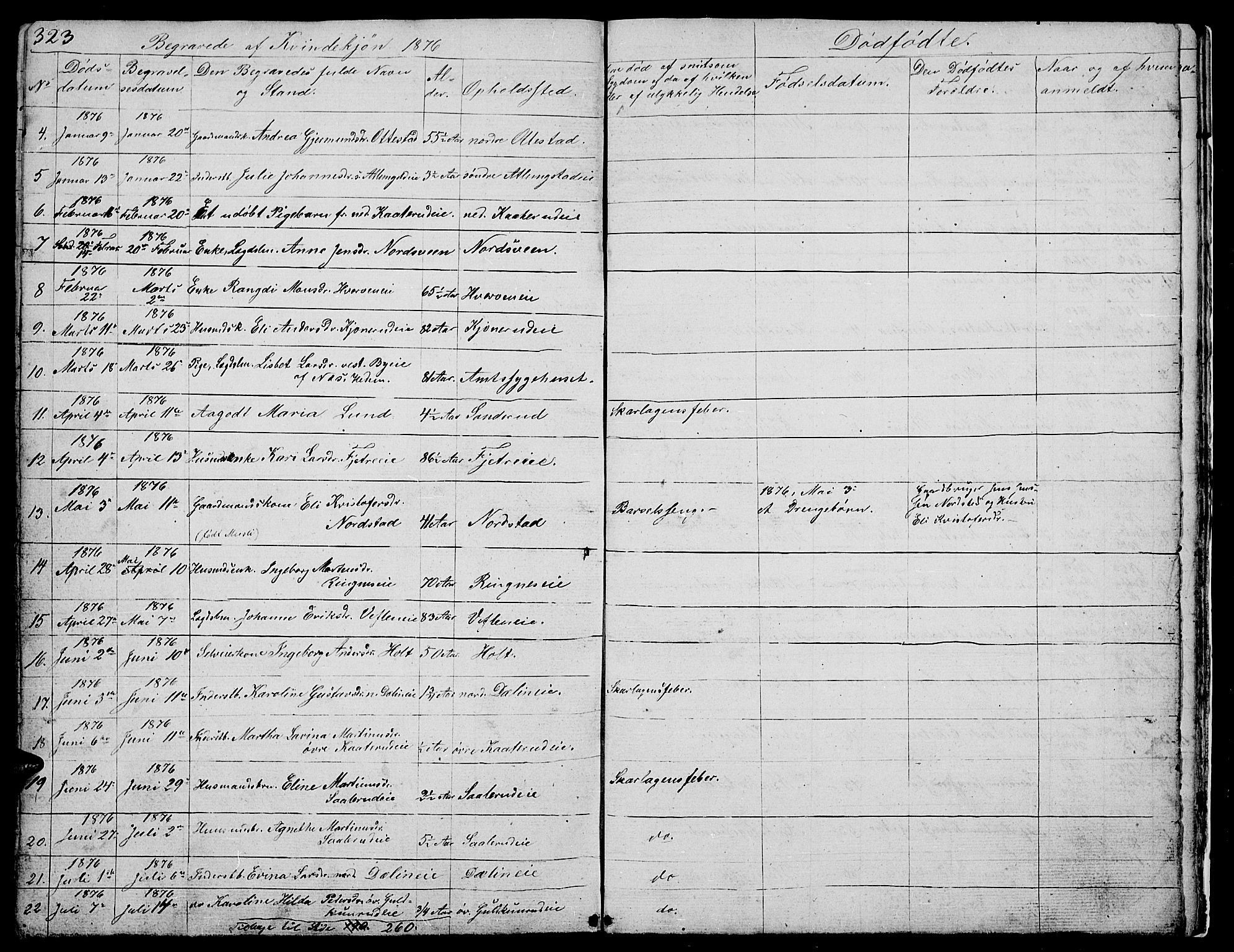 Stange prestekontor, AV/SAH-PREST-002/L/L0002: Parish register (copy) no. 2, 1838-1879, p. 323