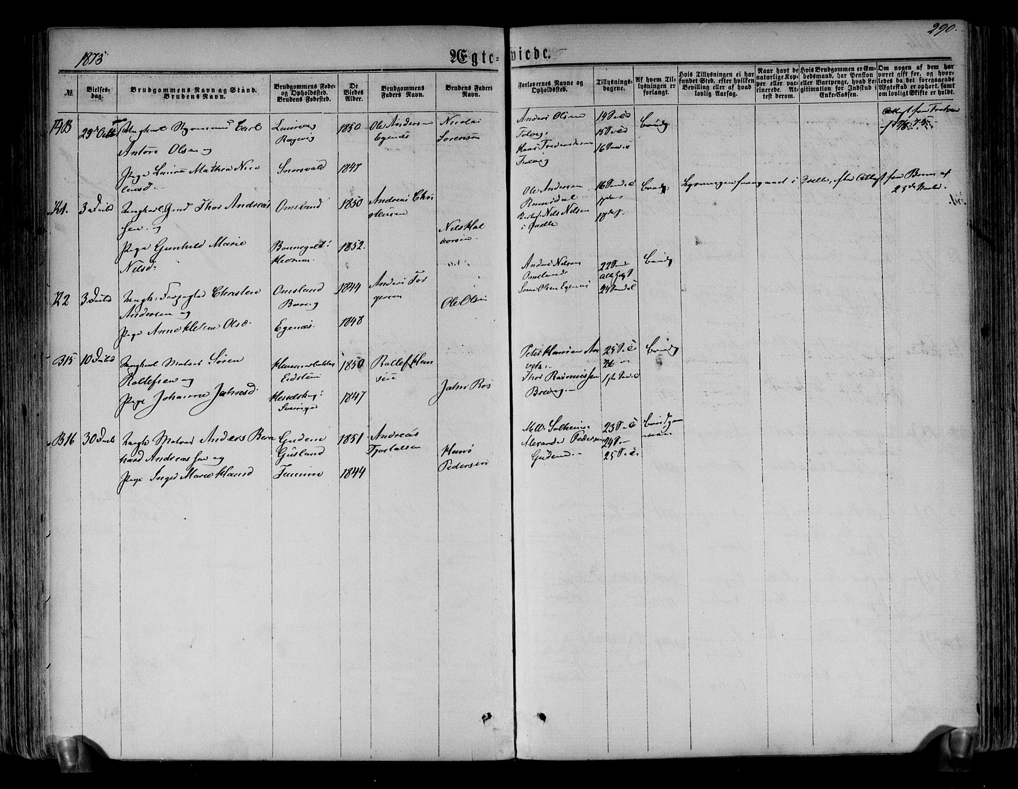 Brunlanes kirkebøker, AV/SAKO-A-342/F/Fa/L0005: Parish register (official) no. I 5, 1862-1877, p. 290