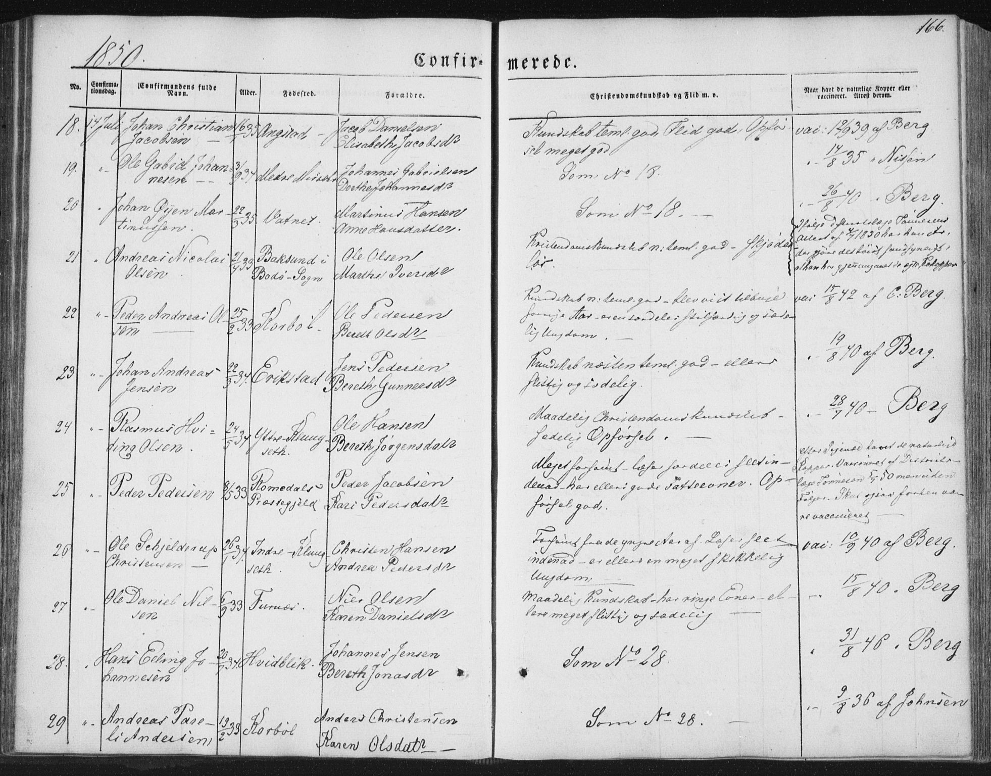 Ministerialprotokoller, klokkerbøker og fødselsregistre - Nordland, AV/SAT-A-1459/852/L0738: Parish register (official) no. 852A08, 1849-1865, p. 166