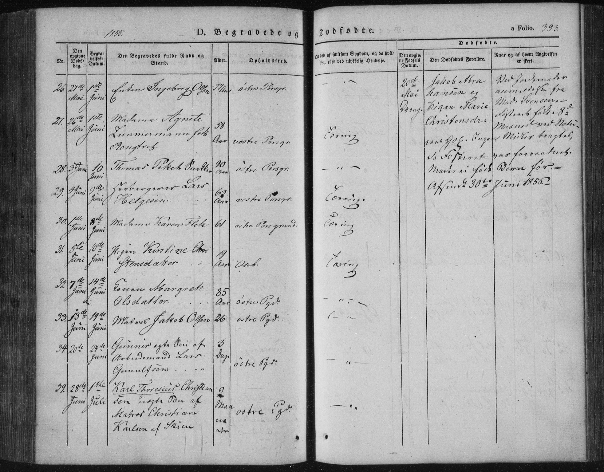 Porsgrunn kirkebøker , AV/SAKO-A-104/F/Fa/L0006: Parish register (official) no. 6, 1841-1857, p. 393