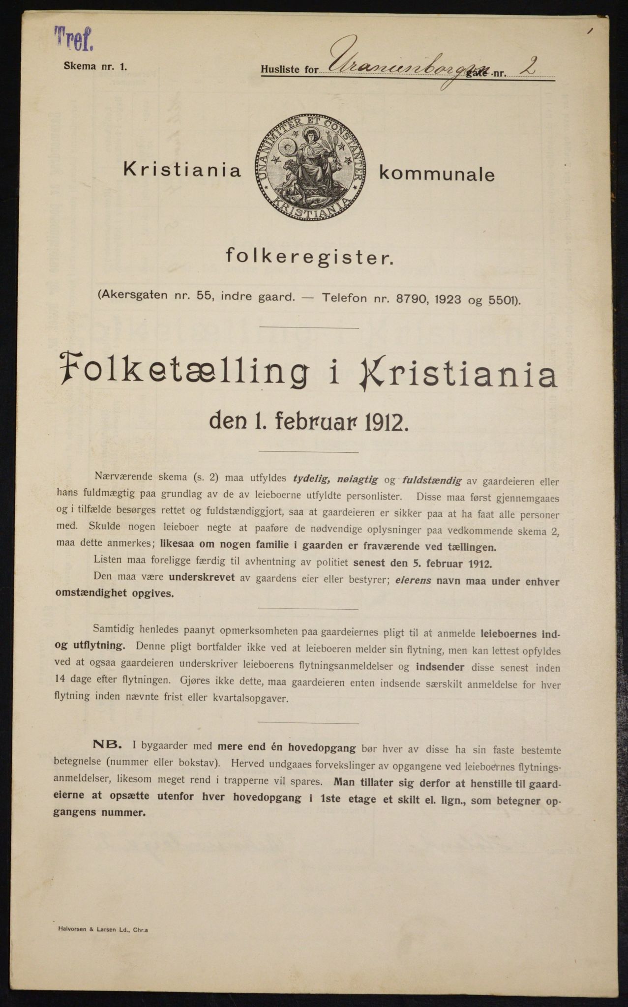 OBA, Municipal Census 1912 for Kristiania, 1912, p. 120347