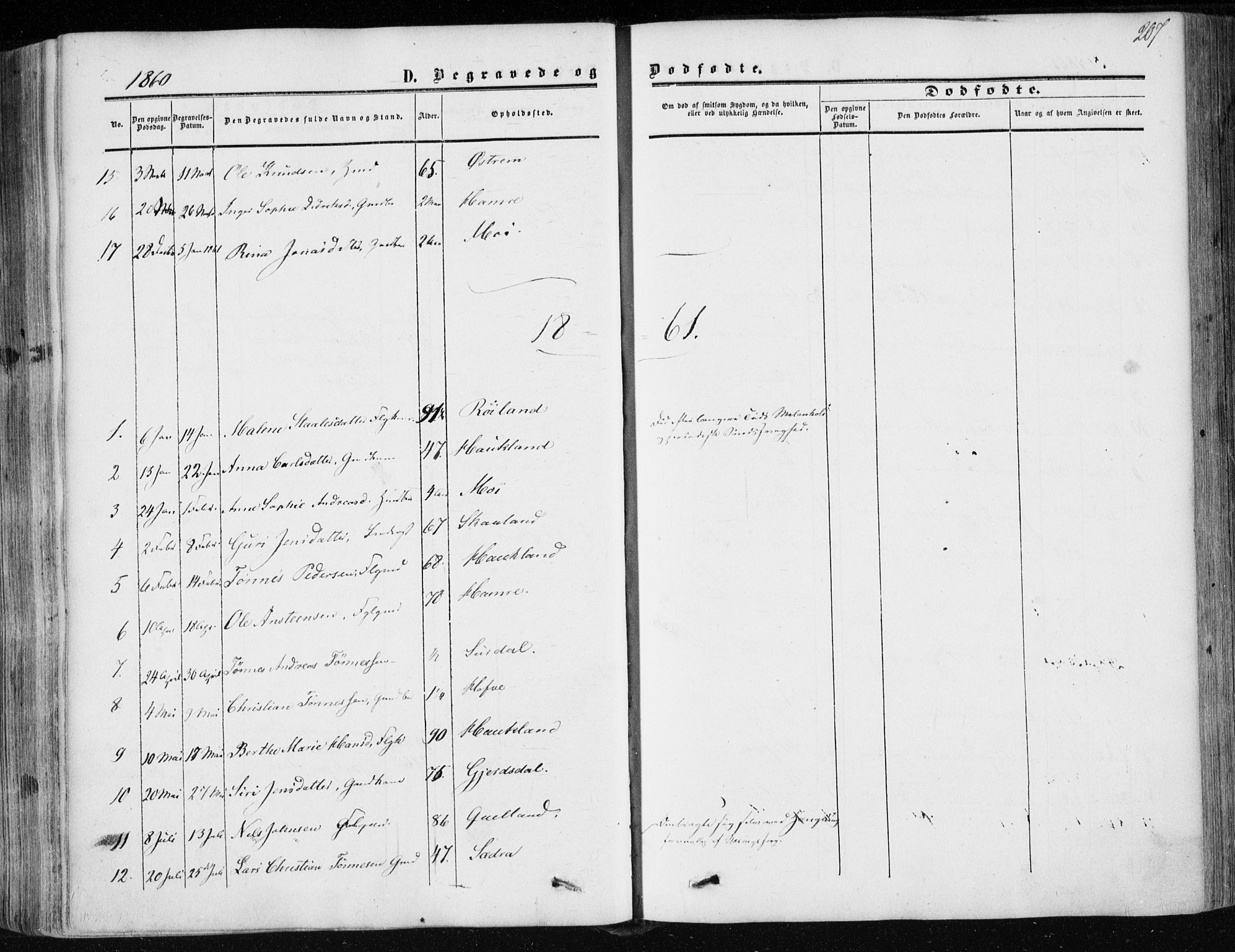 Lund sokneprestkontor, AV/SAST-A-101809/S06/L0009: Parish register (official) no. A 8, 1853-1877, p. 207